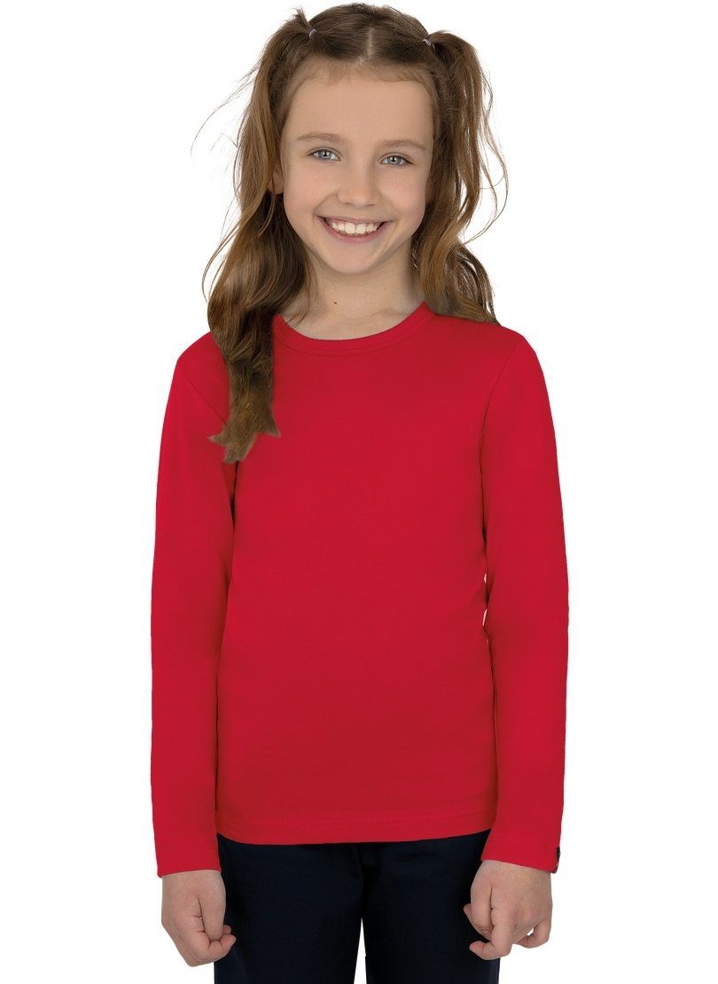 Trigema Longsleeve TRIGEMA Shirt (1-delig) kinderen shirts & tops maat 140 rood