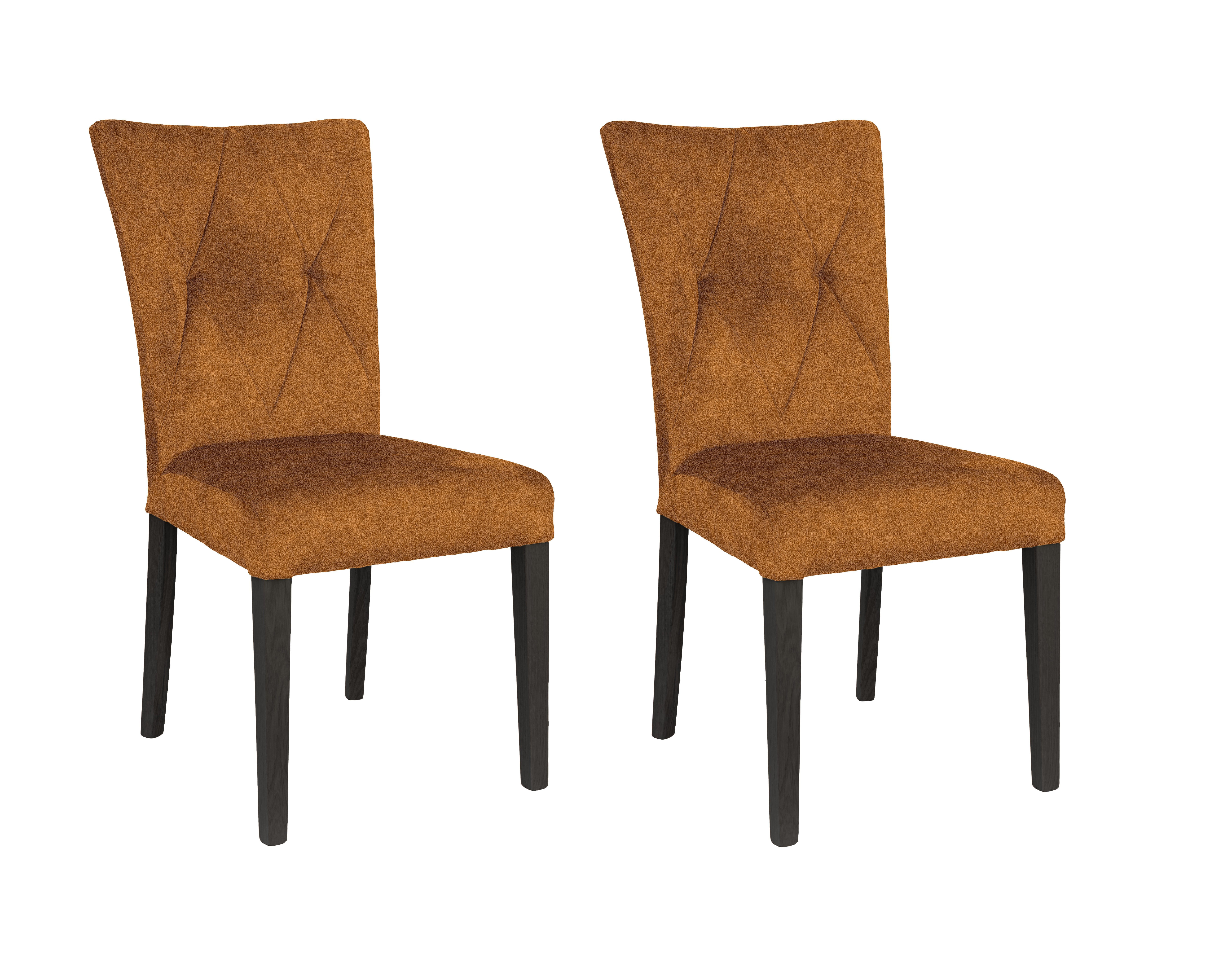Home affaire Stoel met 4 poten Diamond Zitting en rugleuning zacht verdikt (set, 2 stuks) gestoffeerde stoelen oranje