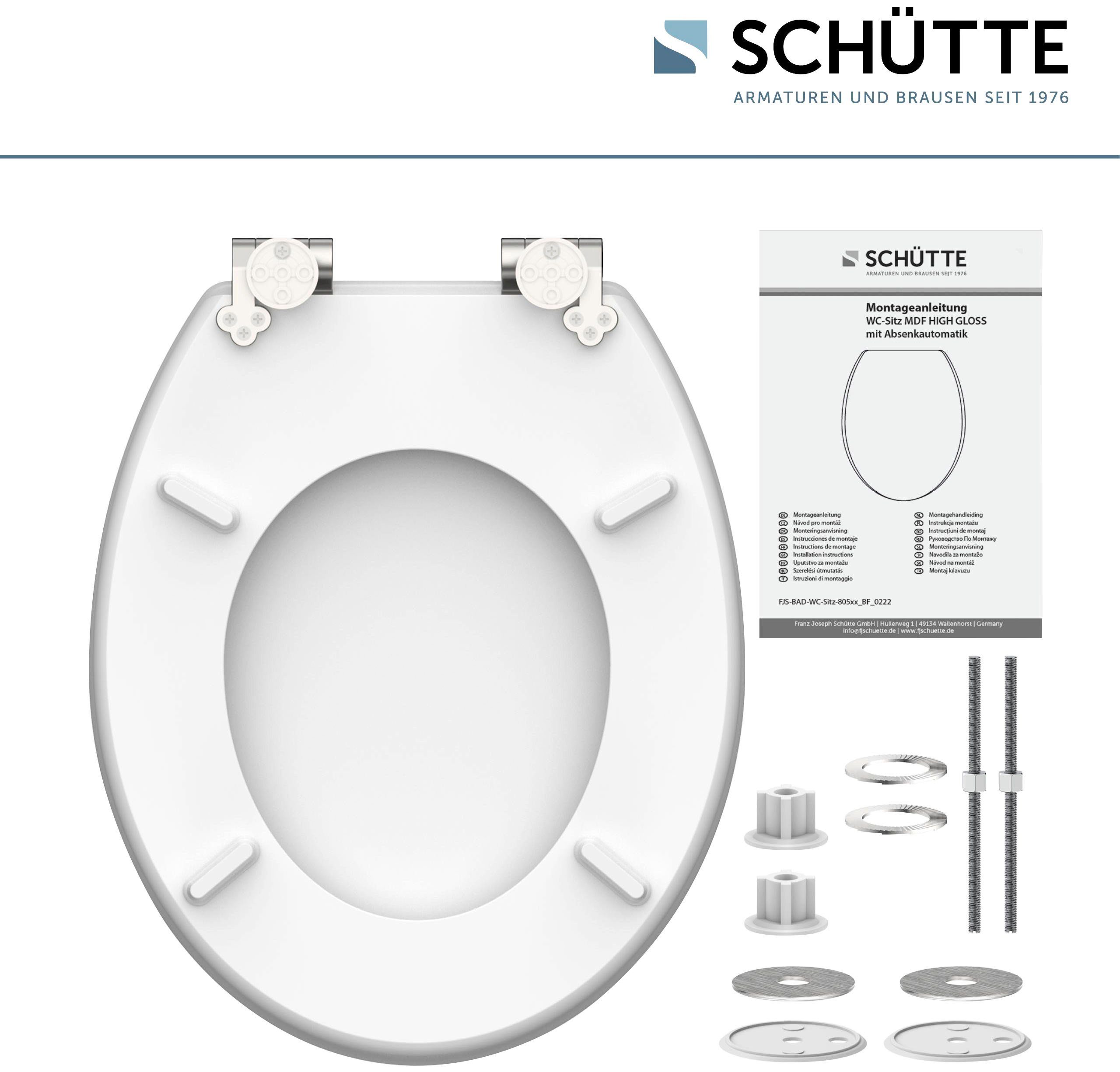 Schütte Toiletzitting Diamond High gloss met houten mdf-kern, met softclosemechanisme