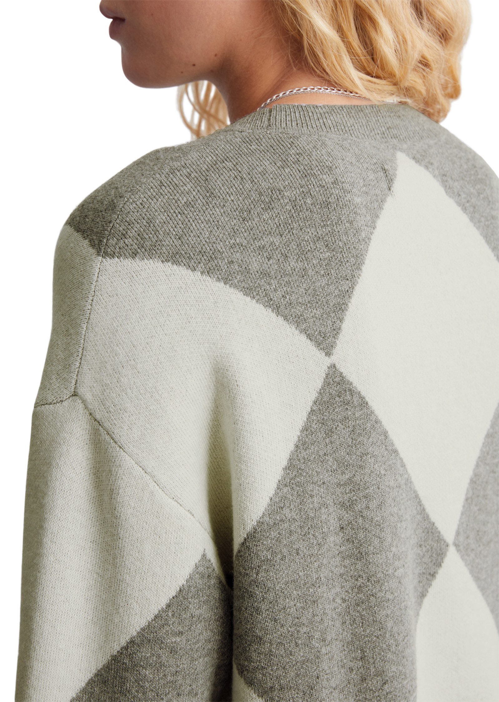Marc O'Polo DENIM Trui met ronde hals met modieus ruitpatroon