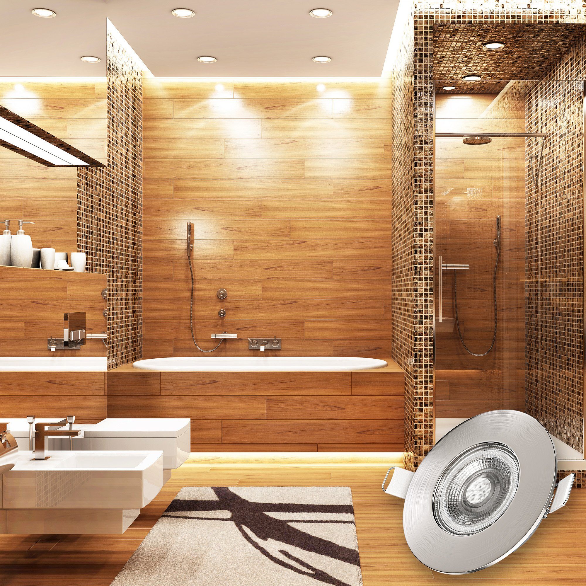 B.K.Licht Ledinbouwlamp 3-delige bad inbouwspot, dimbaar, IP44, LED inbouwspots