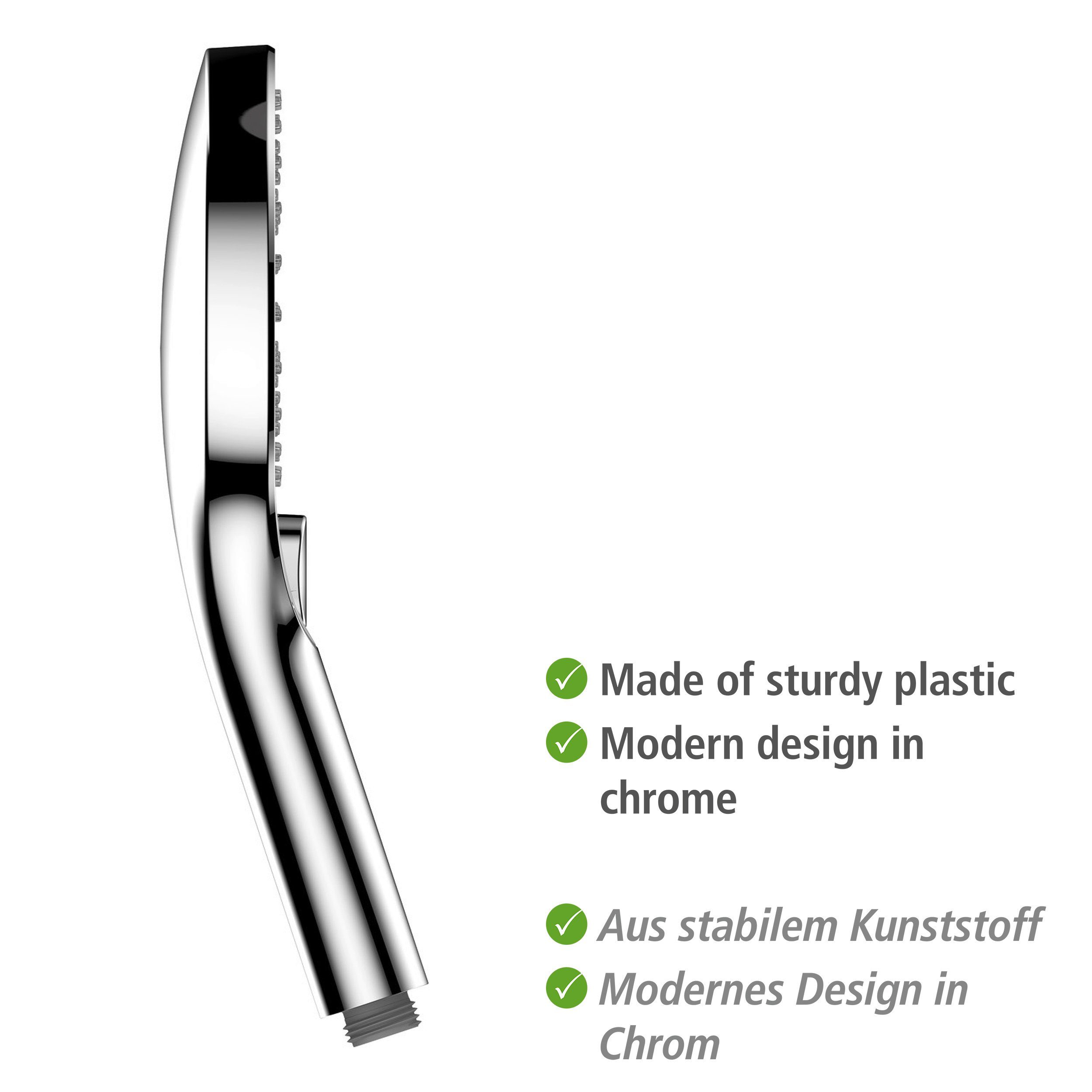 WENKO Handsproeier Ultimate Shower Chroom/Wit, Ø 13 cm (1-delig)