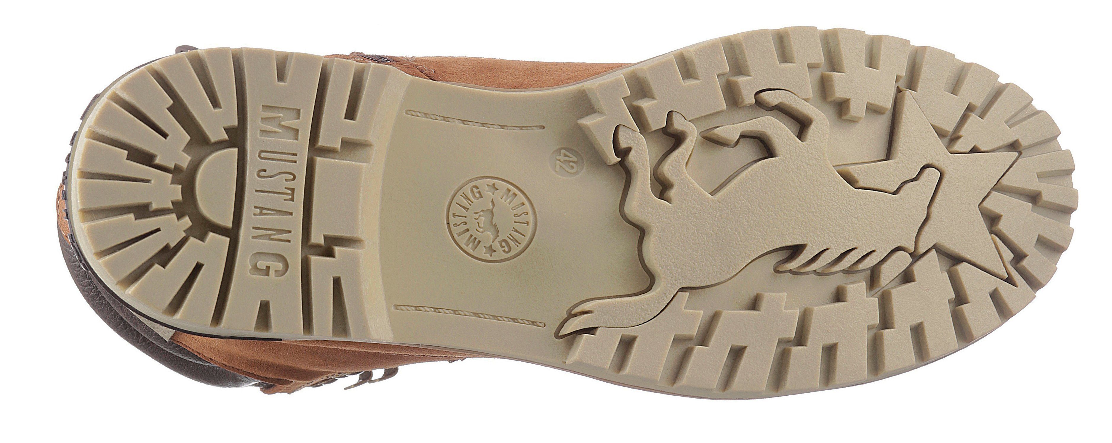 Mustang Shoes Winterlaarzen lace-up boots, ankle boots, worker boots, contrast trim, logo patch