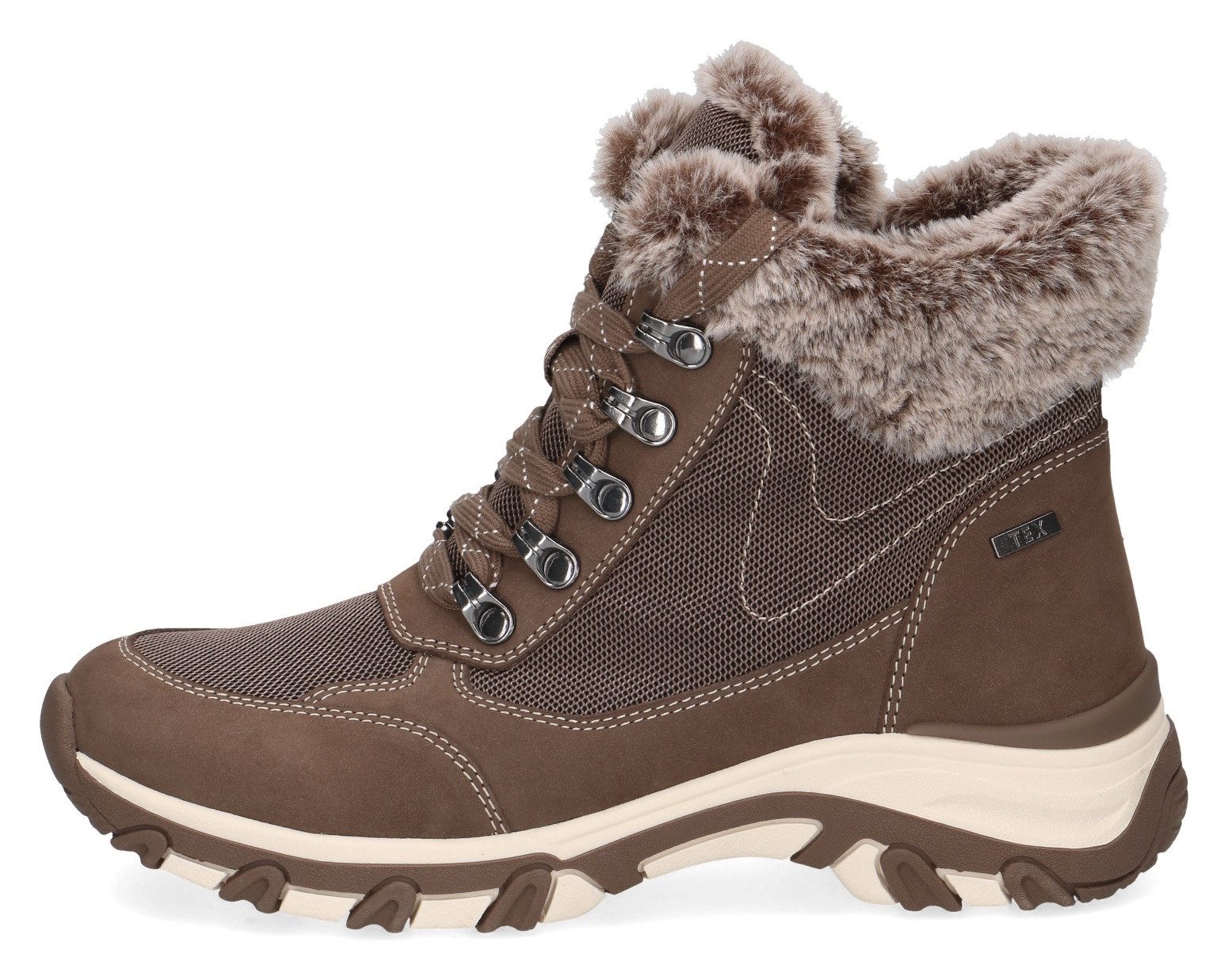 Caprice Winterlaarzen sleehak, veterschoenen, outdoorschoen in comfortabele breedte