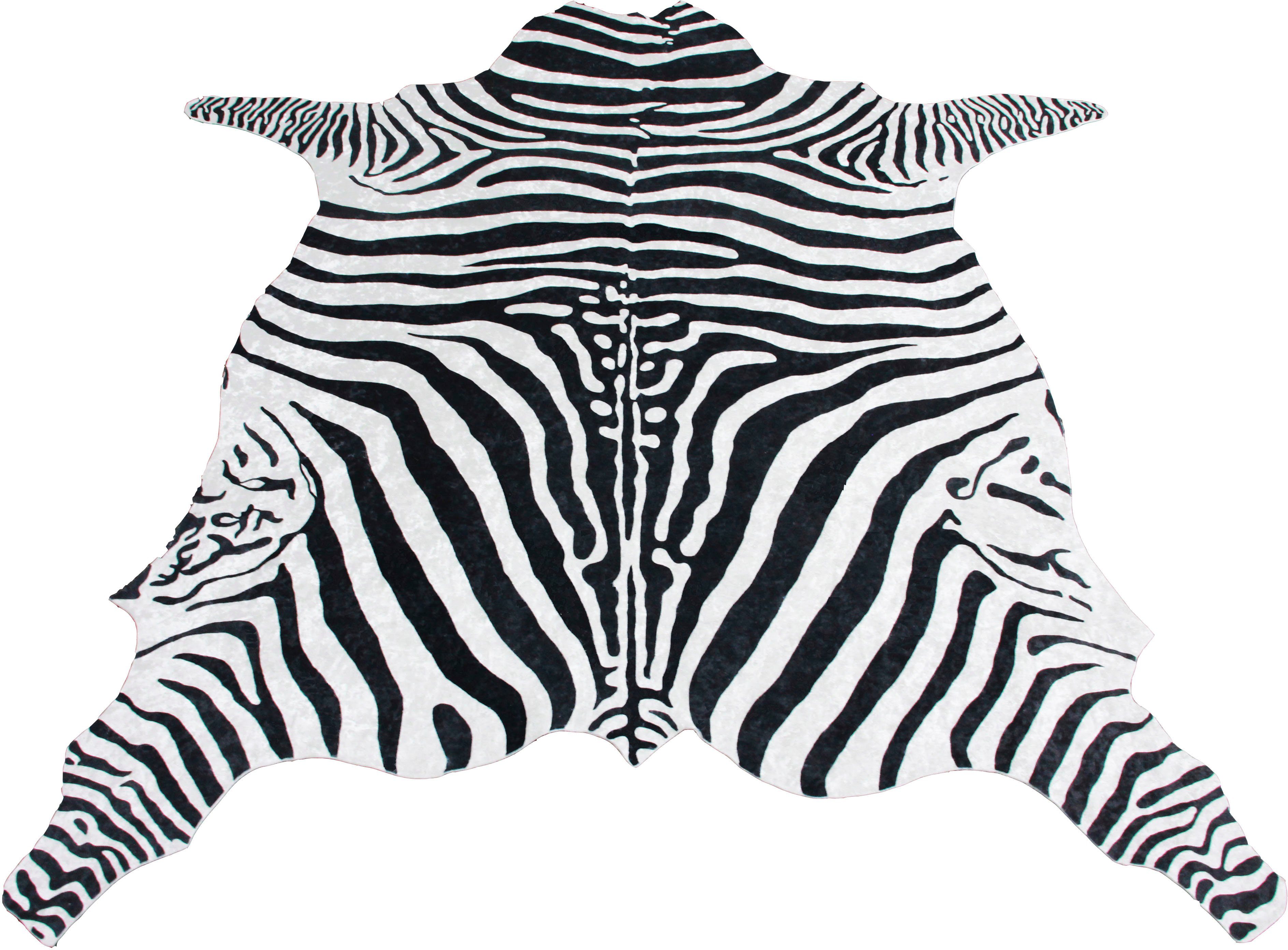 bruno banani vloerkleed zebra vloerkleed in printdessin in vachtmodel, zebra-look, prettig gevoel zwart
