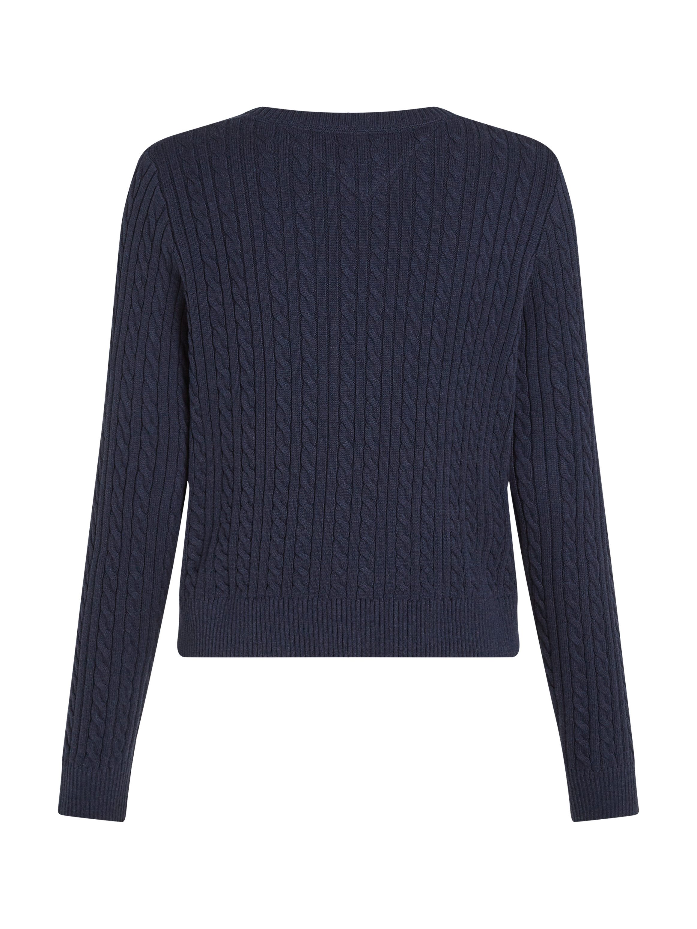 TOMMY JEANS Gebreide trui TJW CABLE ESSENTIAL SWEATER met kabelpatroon logo-borduursel