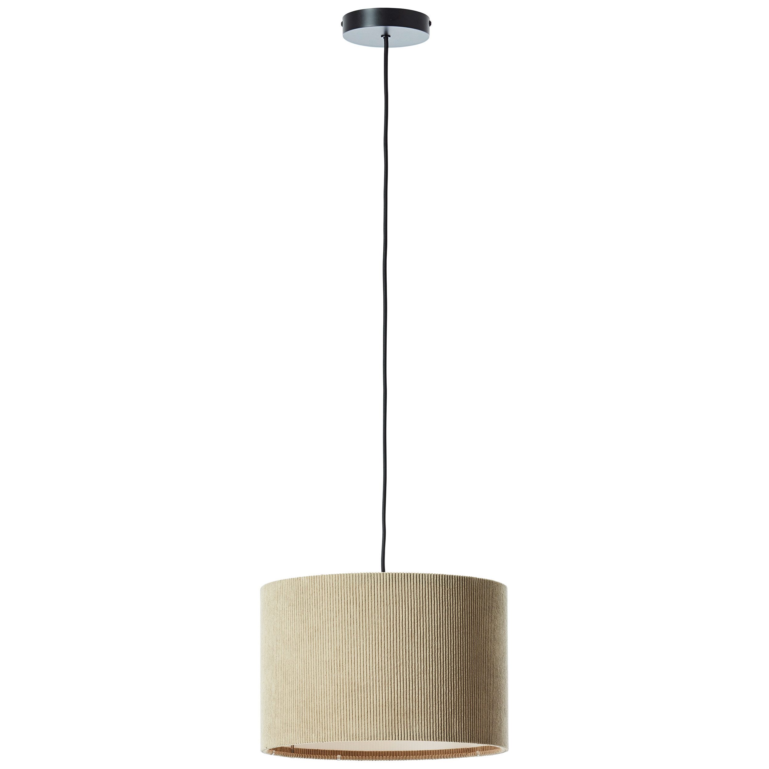 Brilliant Leuchten Hanglamp TONY met cord-lampenscherm, 150 x 35 cm, e27, inkortbaar, textiel