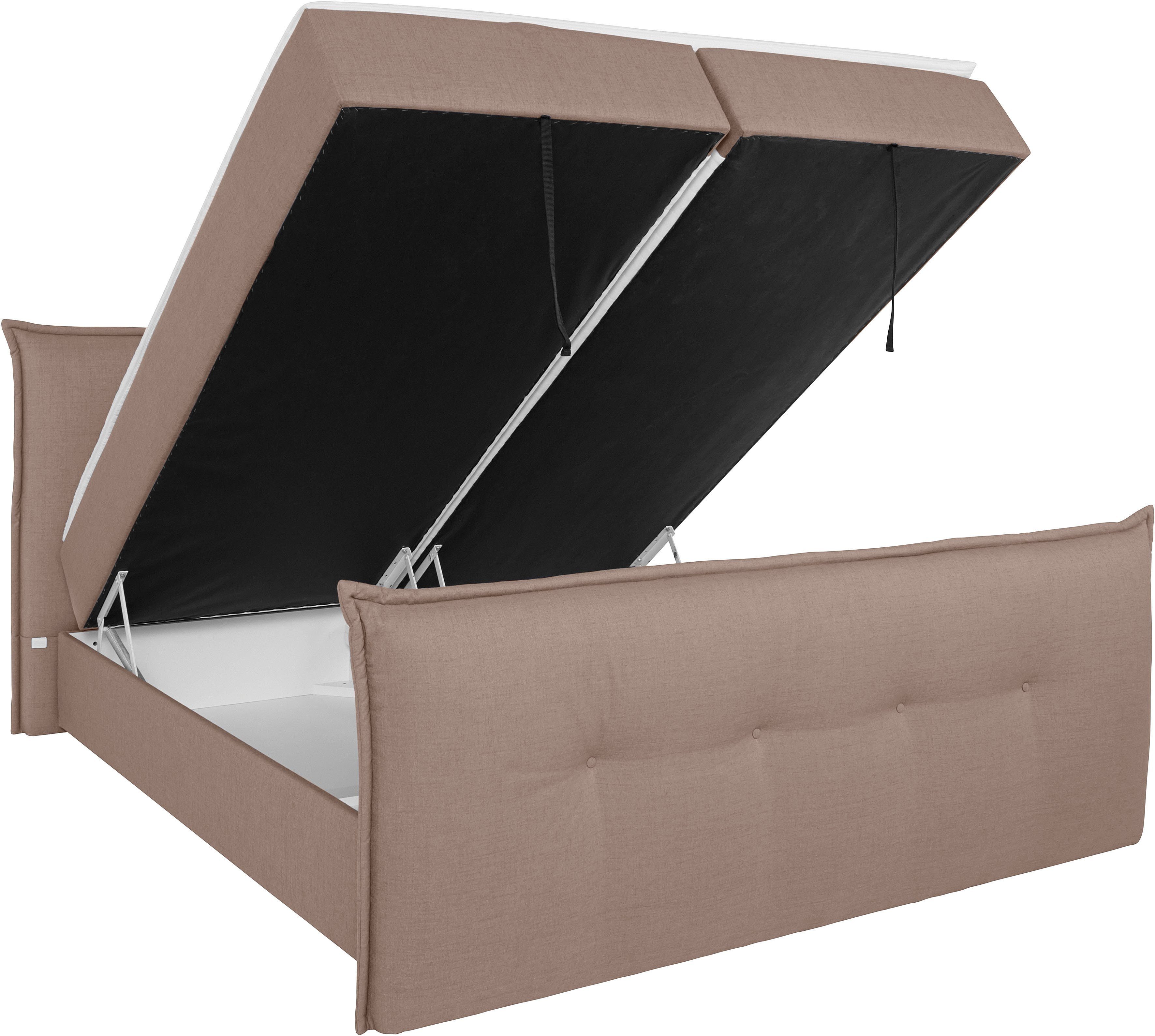 andas Boxspring Lichtgewicht inclusief voetbord, bedkist & topmatras, in 4 breedten en 2 hardheden