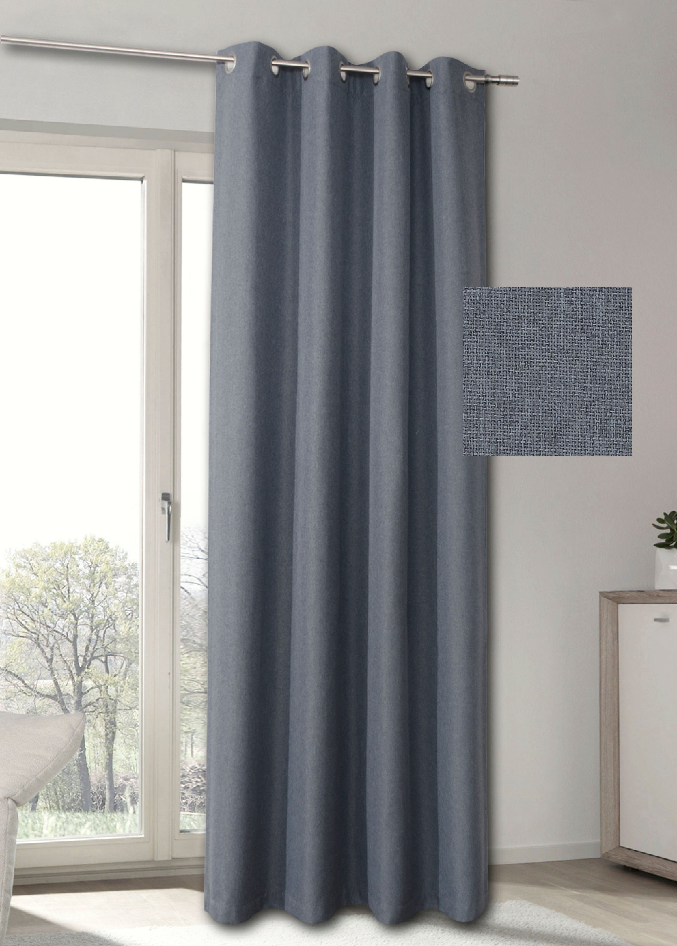 my home Gordijn Milaan ondoorzichtig, verschillende kleuren, 140 x 235, zicht- en lichtbescherming(1 stuk) kant & klaar gordijnen blauw
