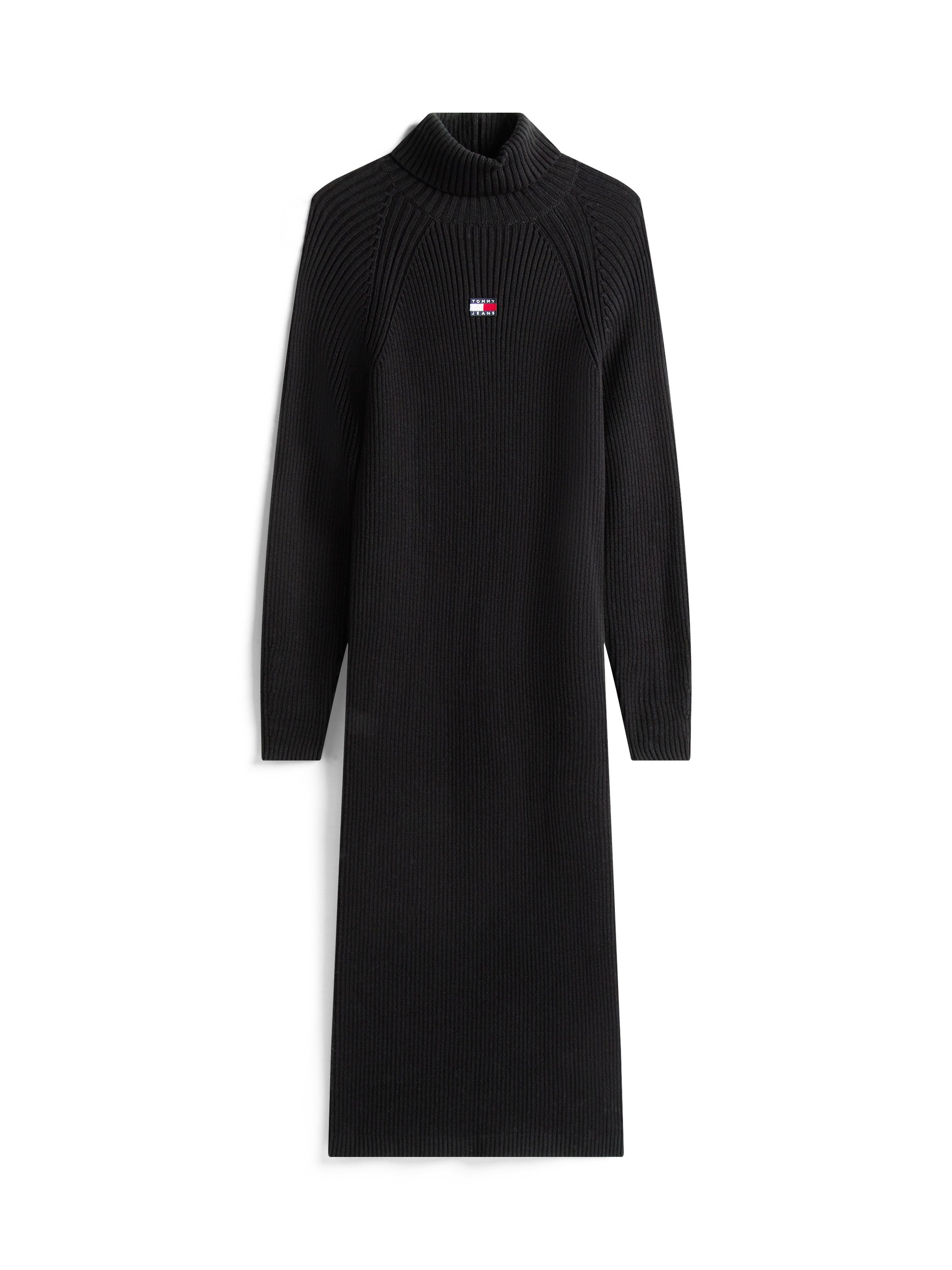TOMMY JEANS Gebreide jurk TJW MOCKNECK BADGE SWEATER DRESS