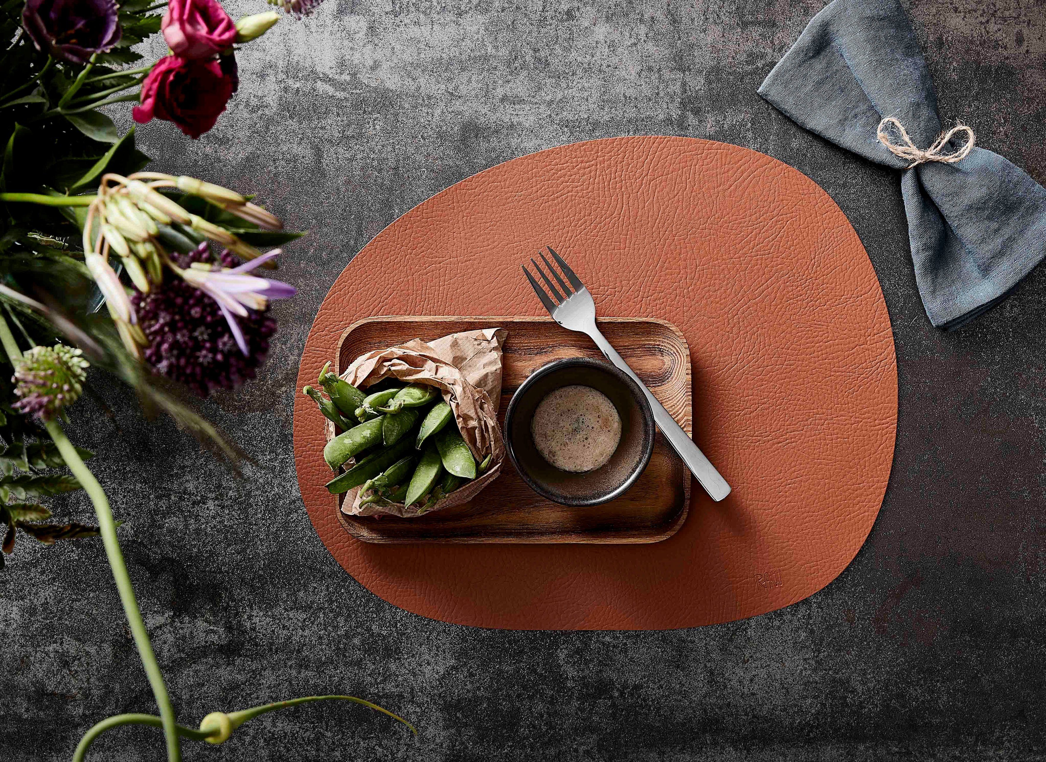 aida RAW Set placemats Buffallo 95% gerecycled leer (set, 4 stuks)