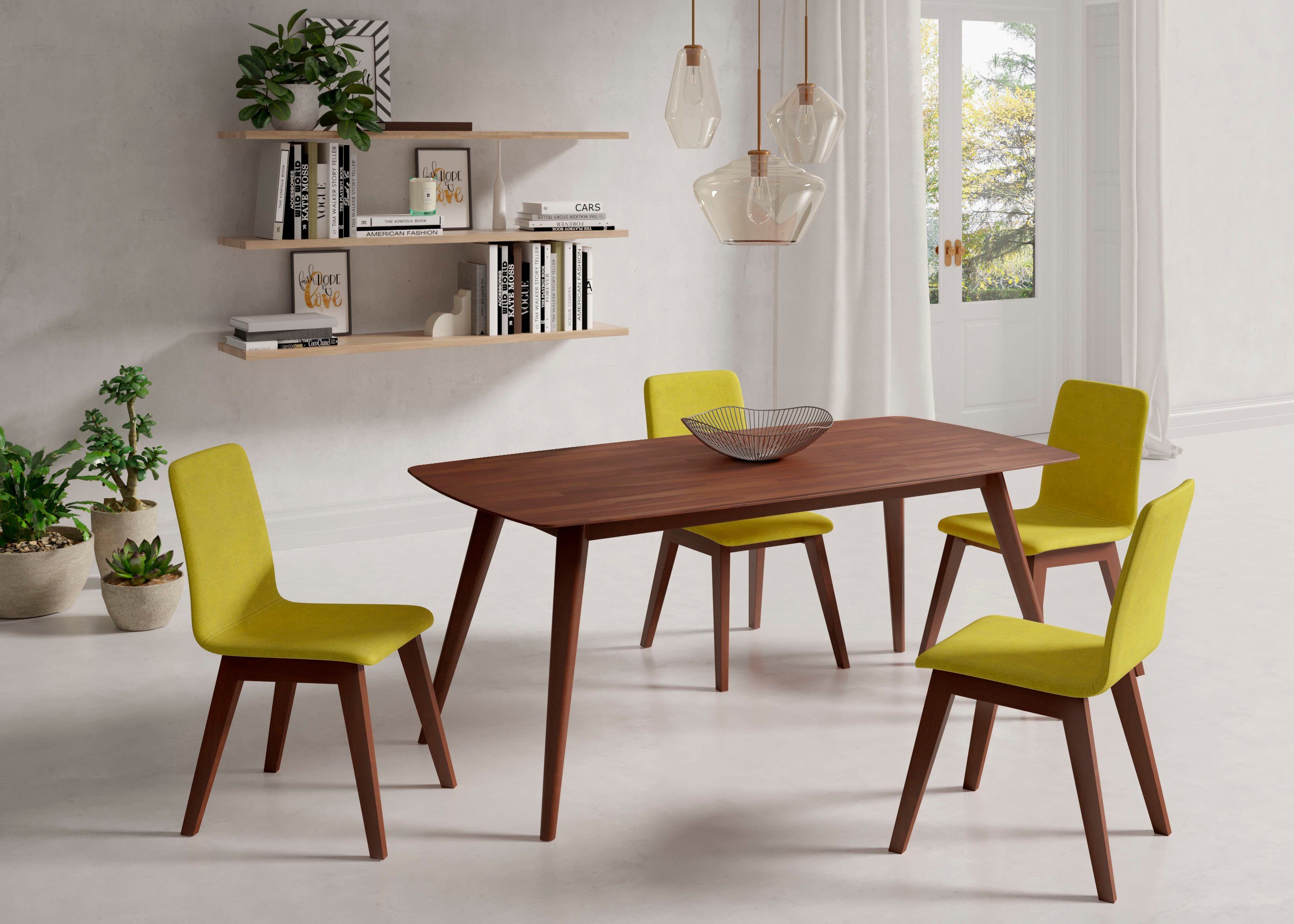 INOSIGN Stoel Sandy met verschillende stoelpootkleuren en kleurvarianten, zithoogte 47 cm (2 stuks)