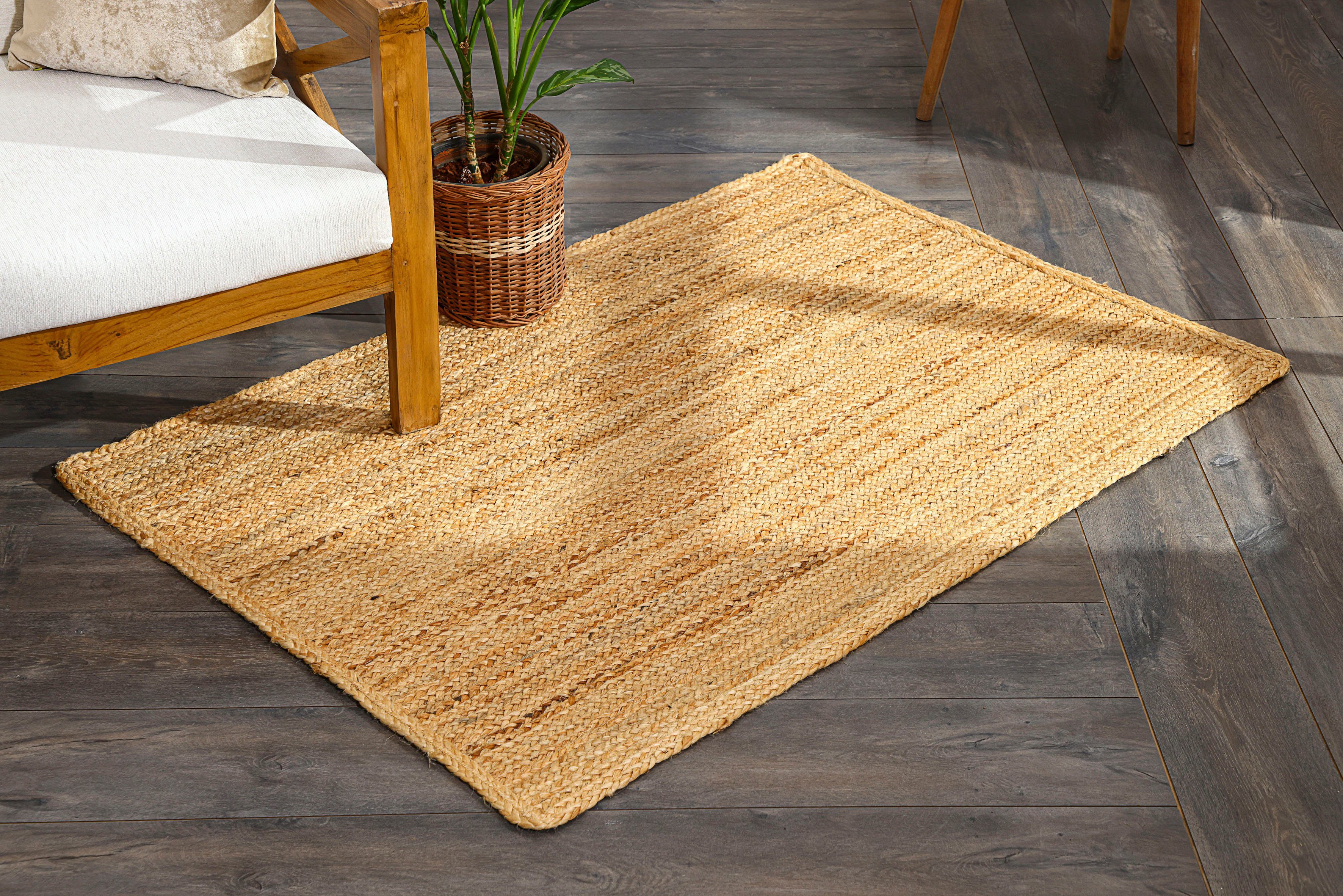Myflair Möbel & Accessoires Vloerkleed Lola Jute tapijt, omkeerbaar tapijt, handgeweven, 100% natuurlijke vezel, Boho-stijl