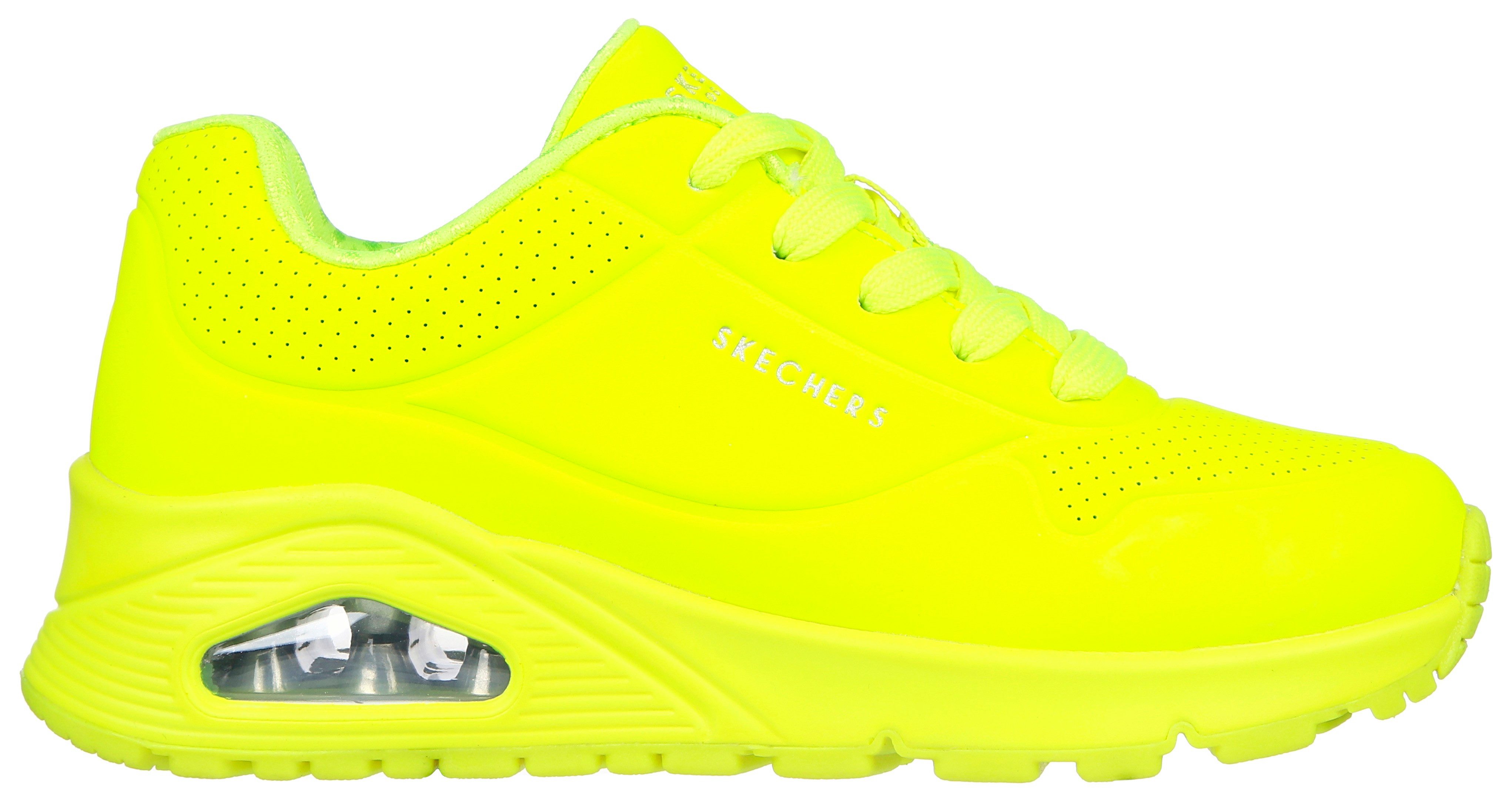 Skechers Plateausneakers UNO GEN1 - NEON GLOW Wedge sneaker, veterschoen, sneaker met neon glow