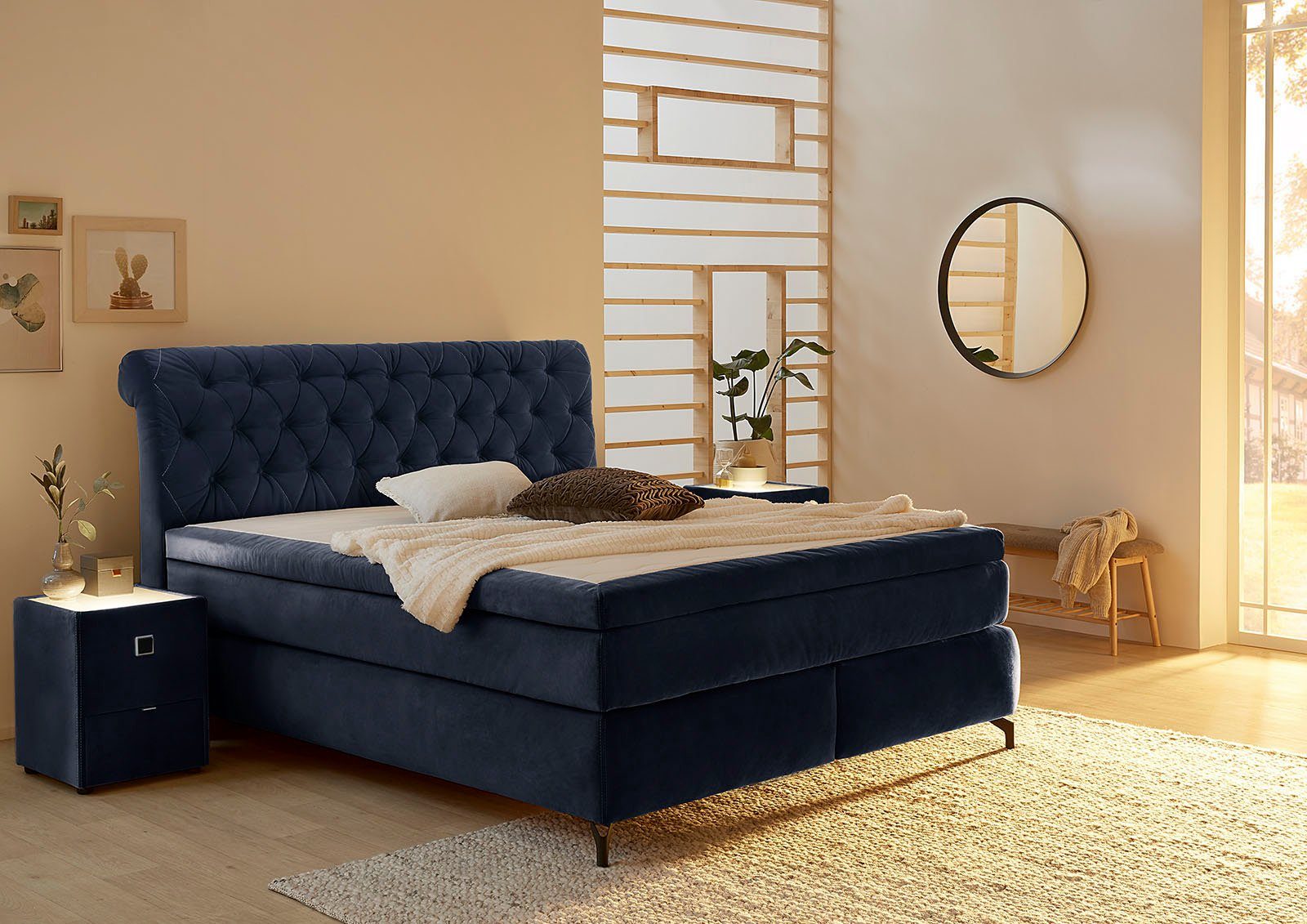 Jockenhöfer Gruppe Boxspring Scarlett met een hoogwaardige 7-zone tonnenveringmatras