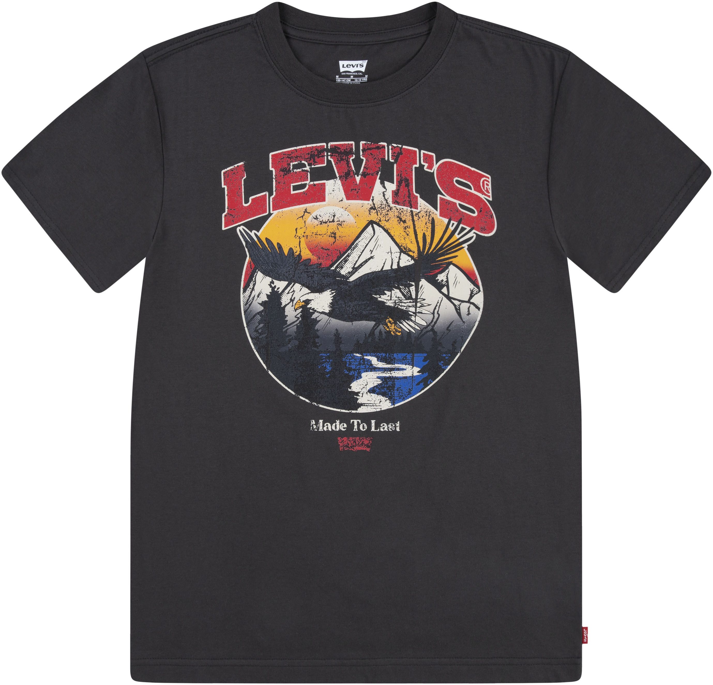 Levi's Kidswear T-shirt LVB SOAR LIKE AN EAGLE TEE met frontprint in used-look