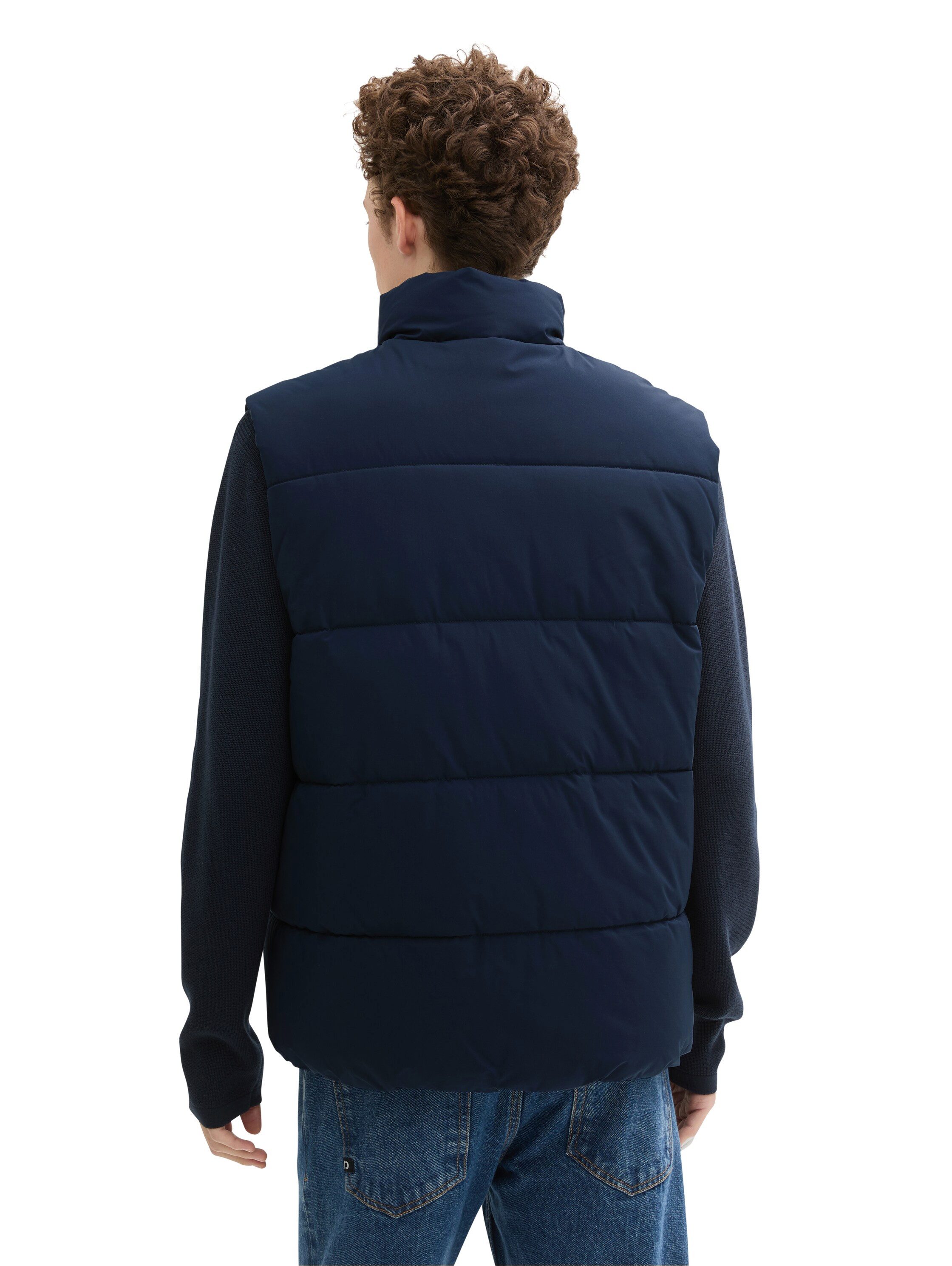 Tom Tailor Denim Bodywarmer met opstaande kraag en logo borduurwerk