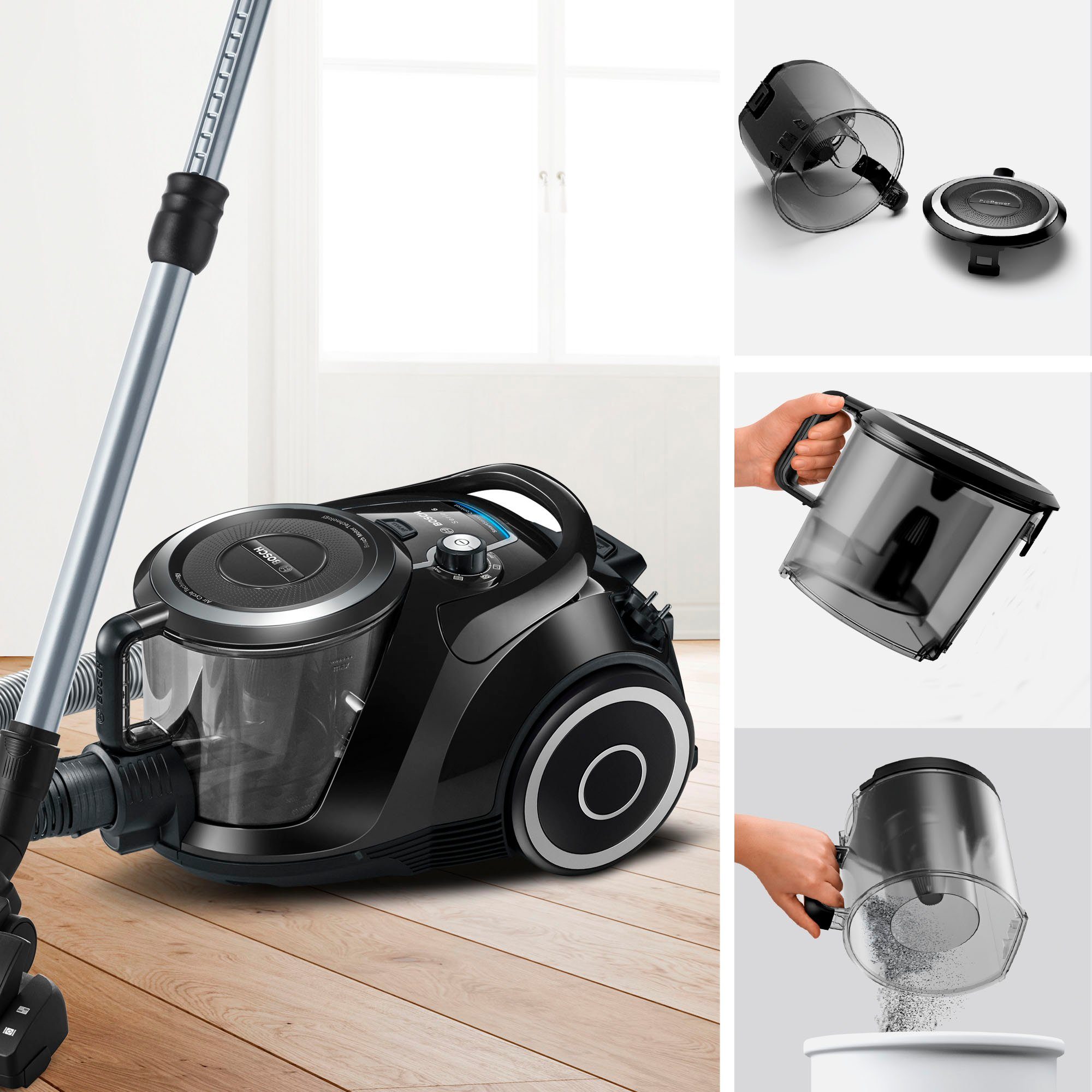 BOSCH Stofzuiger Serie 6 BGC41XSIL, ideaal voor allergieën, hygiënefilter, stil