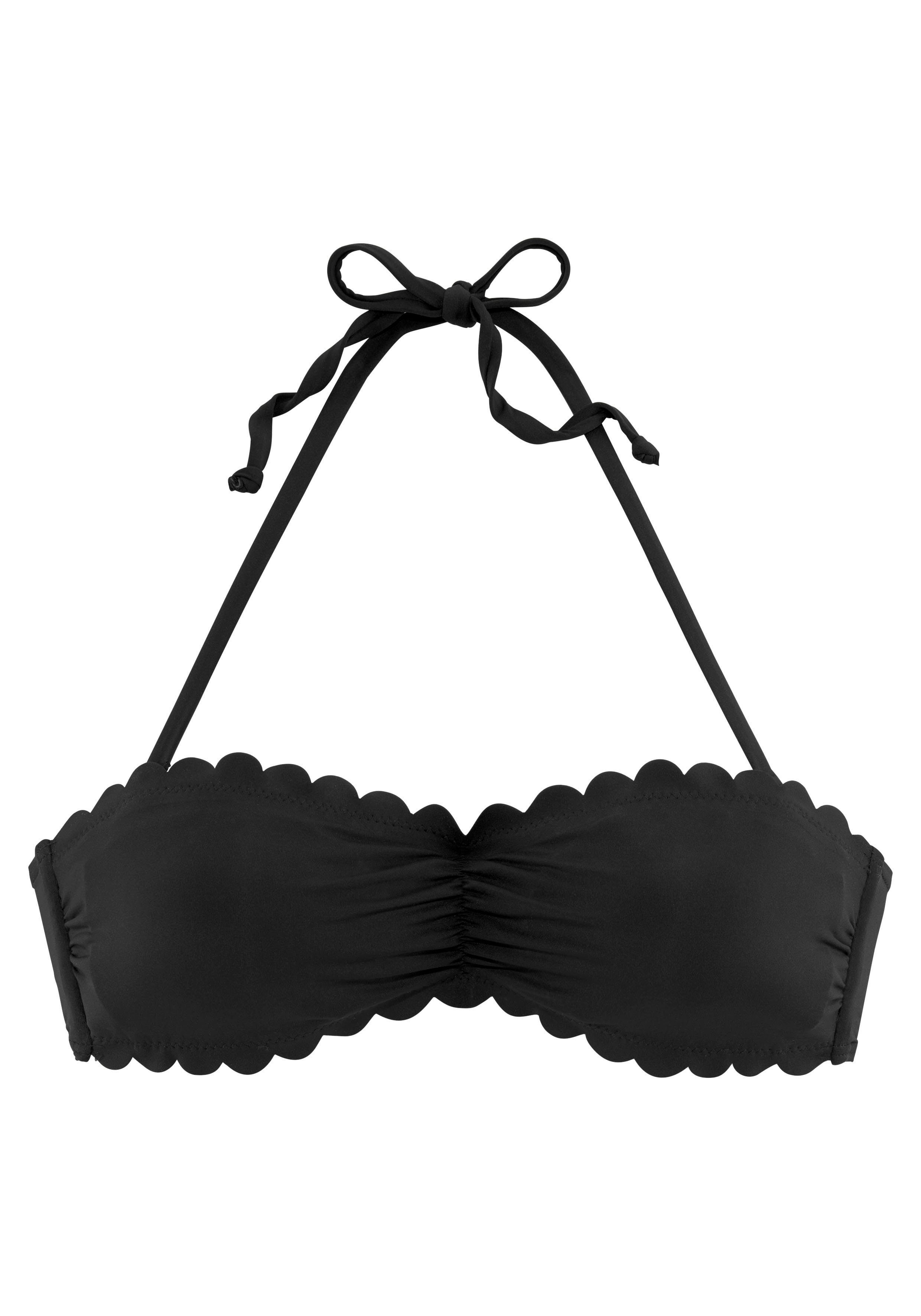 Lascana Bandeau-bikinitop Scallop met gelaserd schulprandje