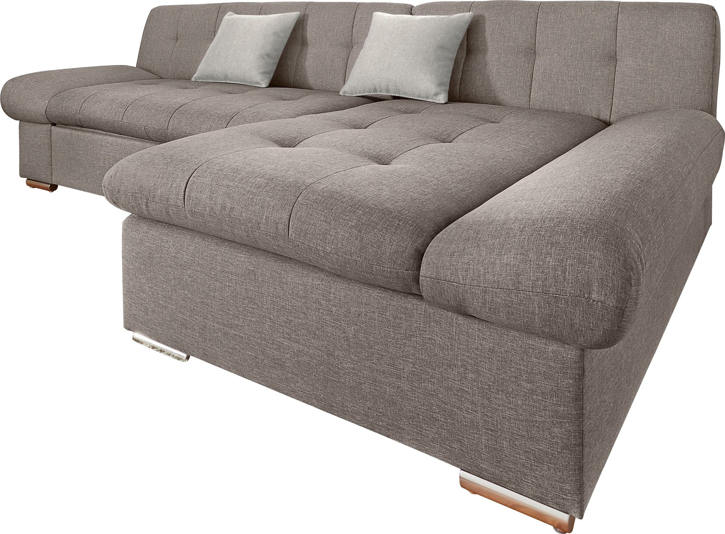 TRENDMANUFAKTUR Hoekbank Reggae II, moderne Optik, Armteilverstellung, B/T 237/156cm, L-Form optioneel met slaapfunctie bruin, hoekbanken, Breedte