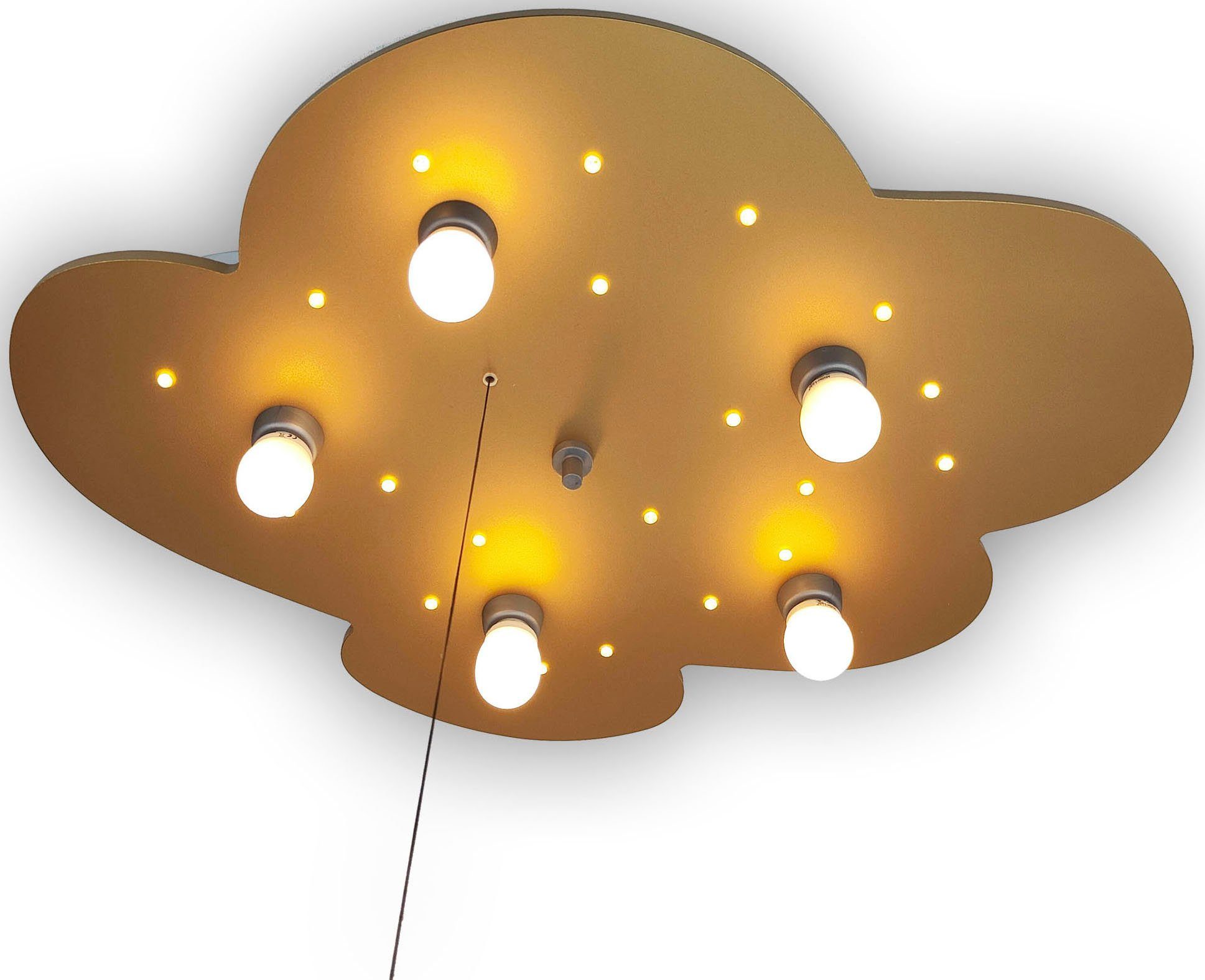niermann Plafondlamp Wolke, Gold E14 fittingen voor eenvoudige lichtbronwisseling (1 stuk)
