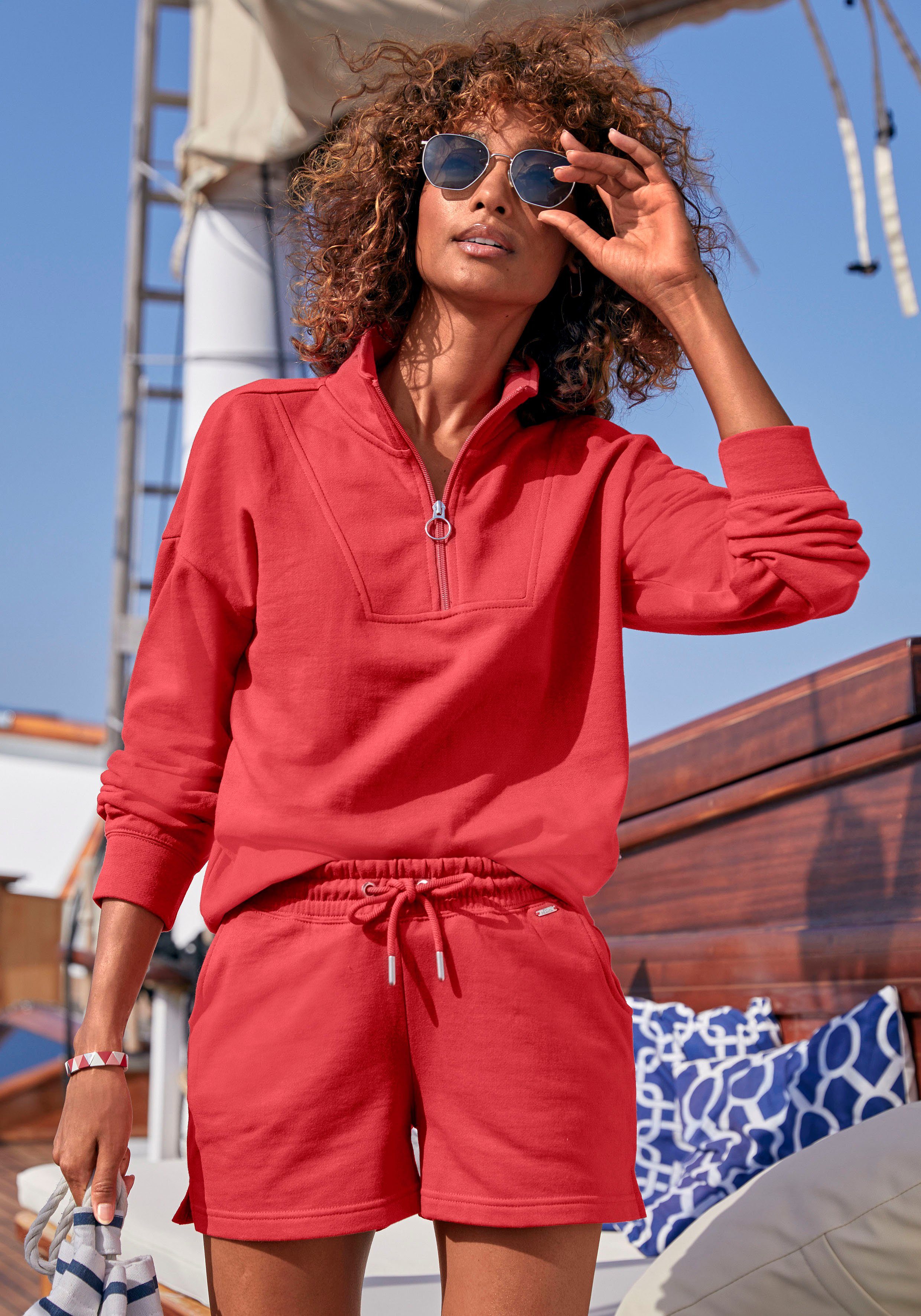 H.I.S Sweatshirt Troyer met opstaande kraag Troyer in maritieme stijl, loungewear