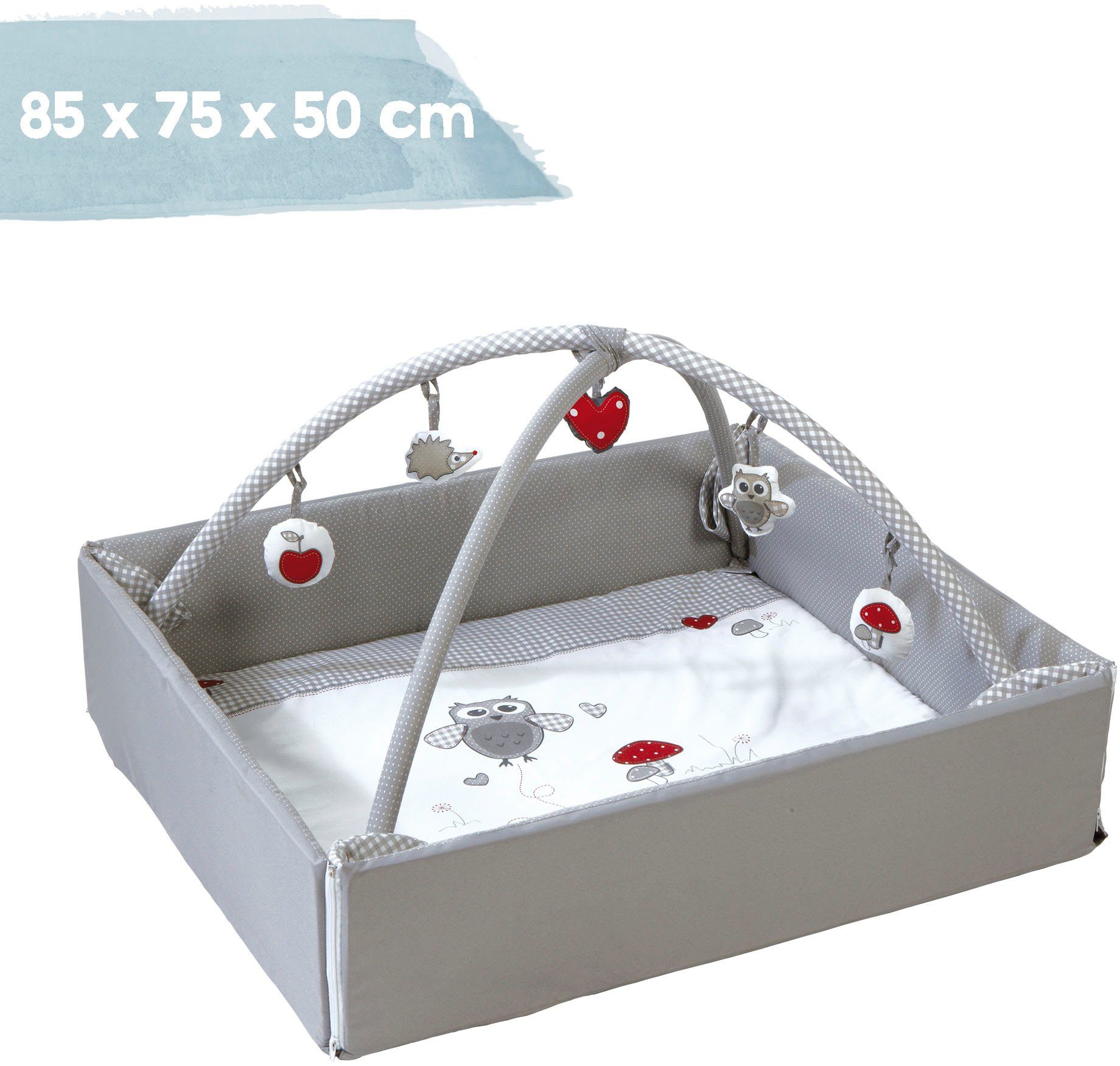 Roba® Babynestje 4in1, Adam & uil met activity-speelboog
