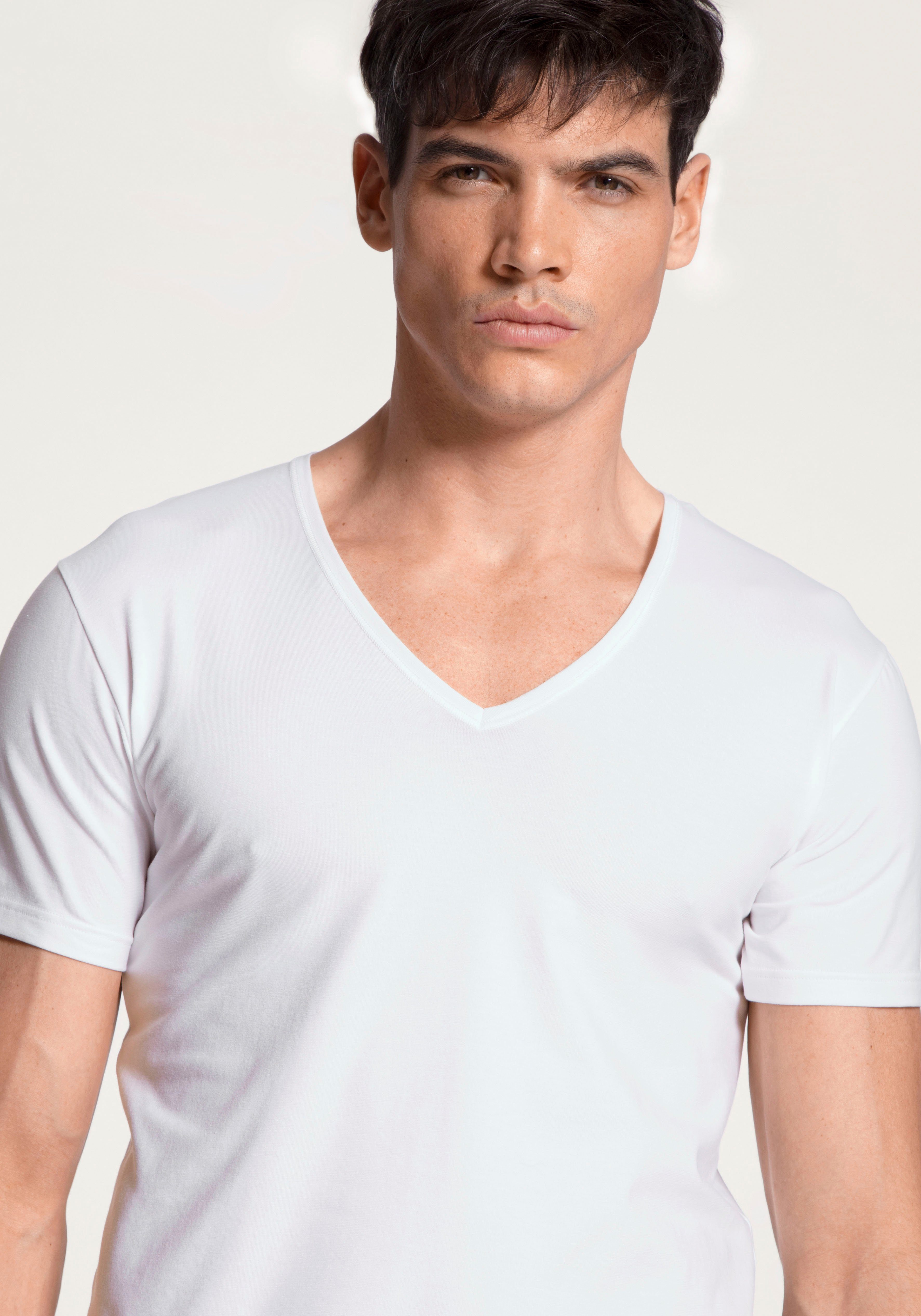 CALIDA T-shirt Cotton Code met v-halslijn en perfecte pasvorm