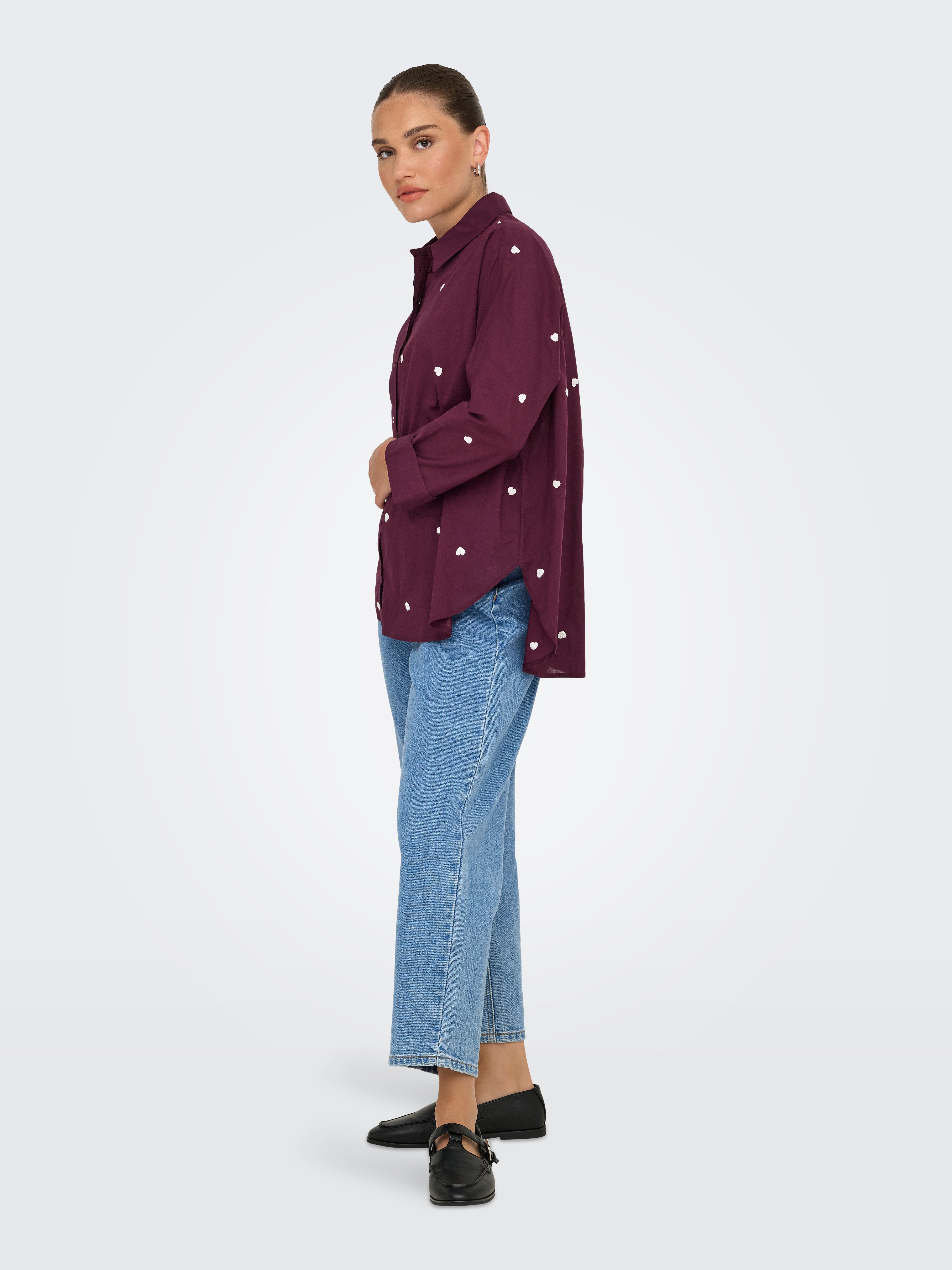 Only Overhemdblouse ONLNEW LINA GRACE LS EMB SHIRT NOOS WVN