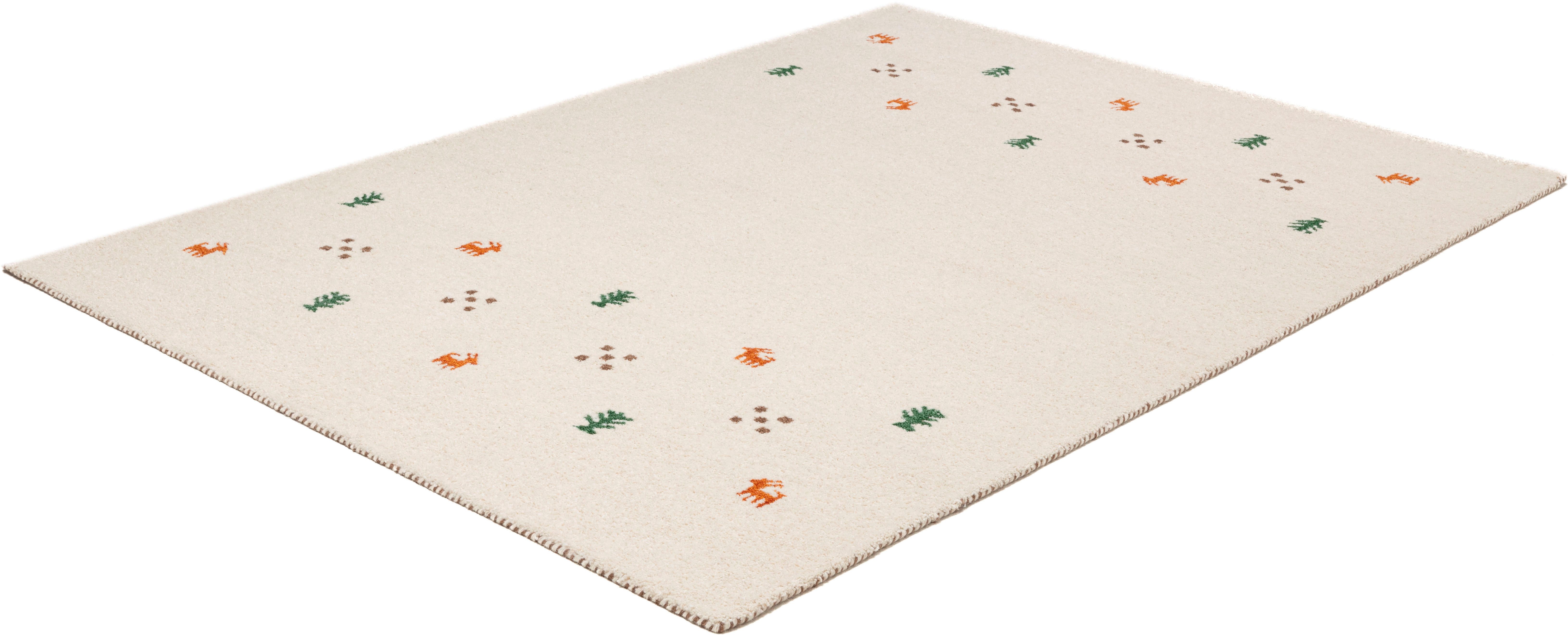 THEKO Wollen kleed Gabbeh motief, handgeweven tapijt, dierenmotief, 100% wol, handgeweven