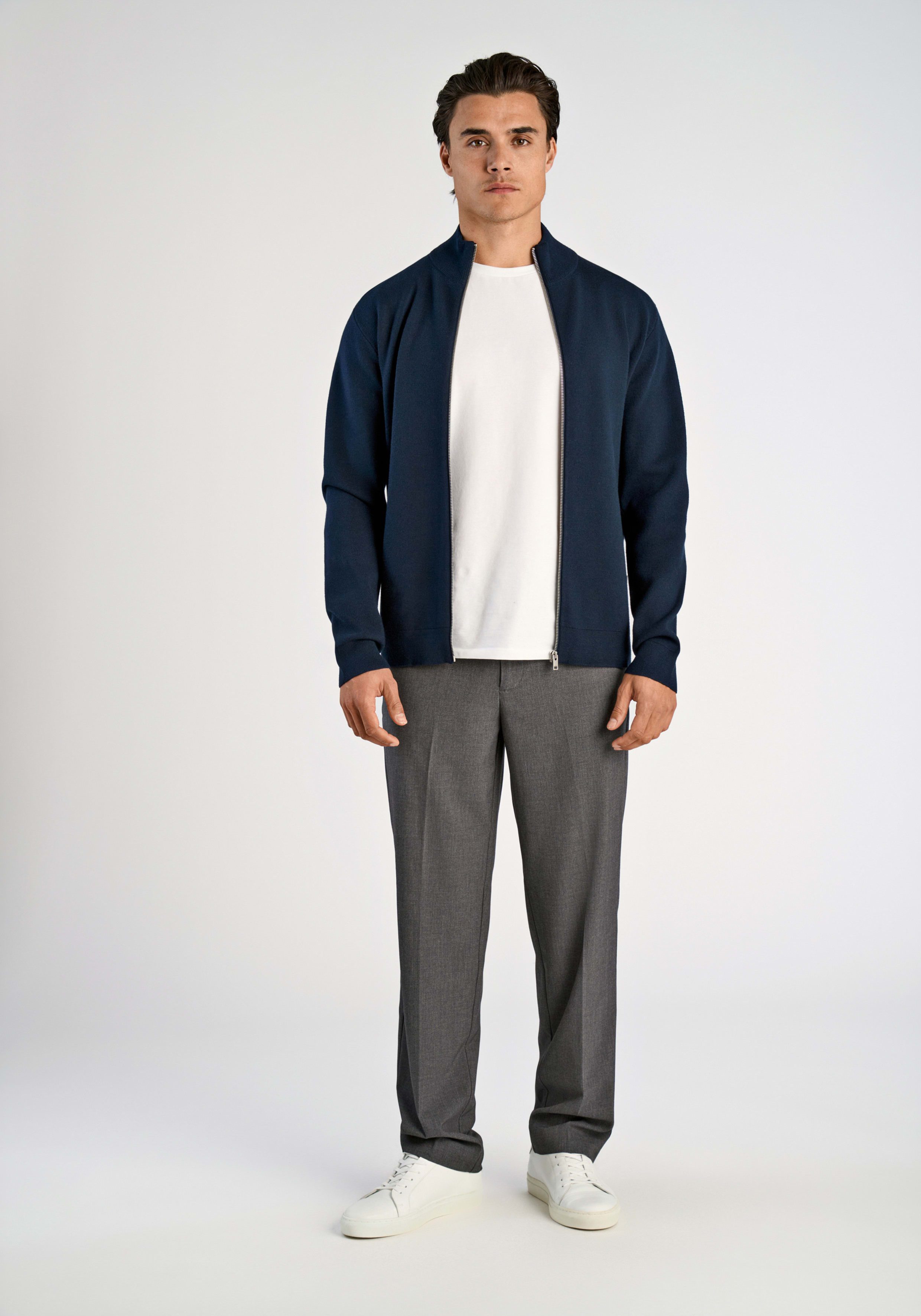 LINDBERGH Cardigan met viscose en ritssluiting