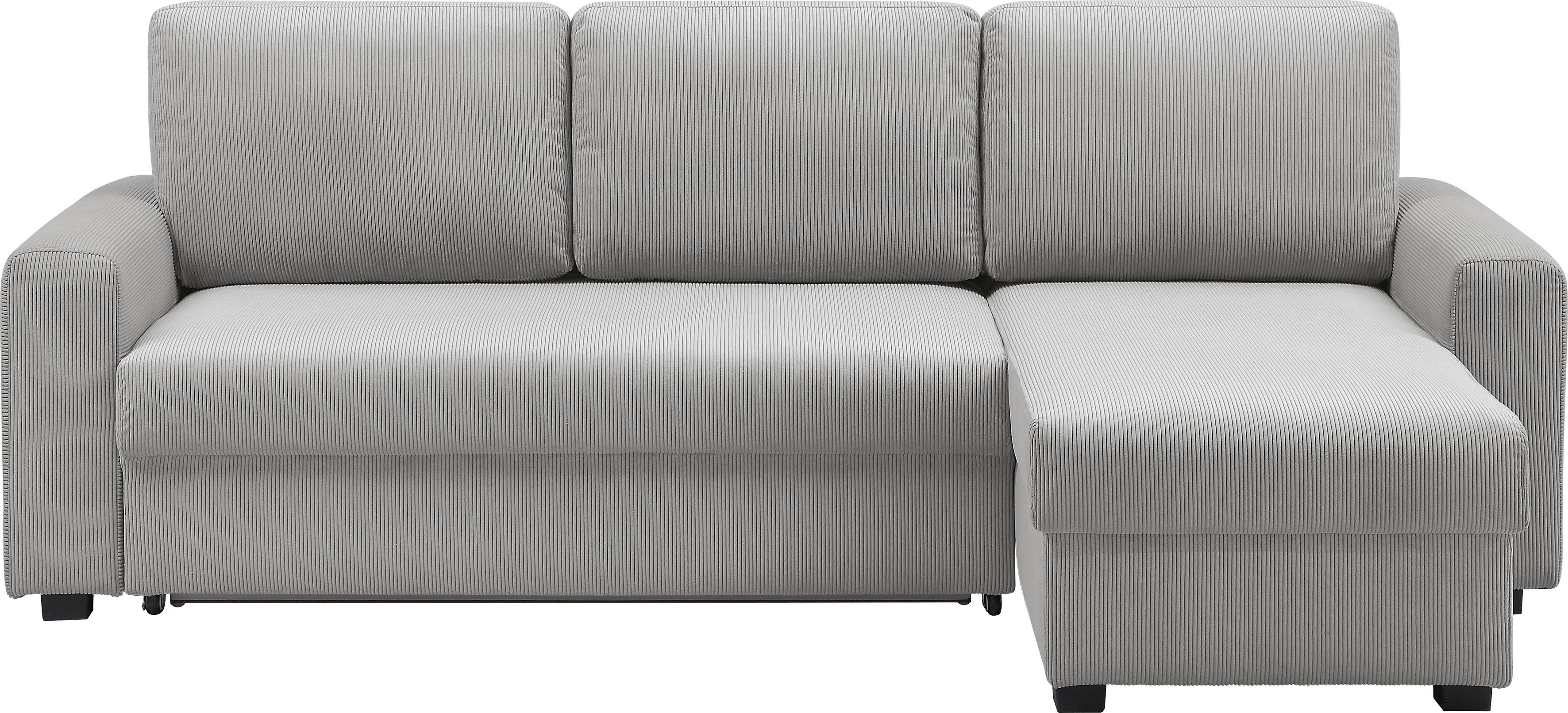 ATLANTIC home collection Hoekbank Dublin L-vorm Slaapfunctie en bedkist, récamier links of rechts te monteren