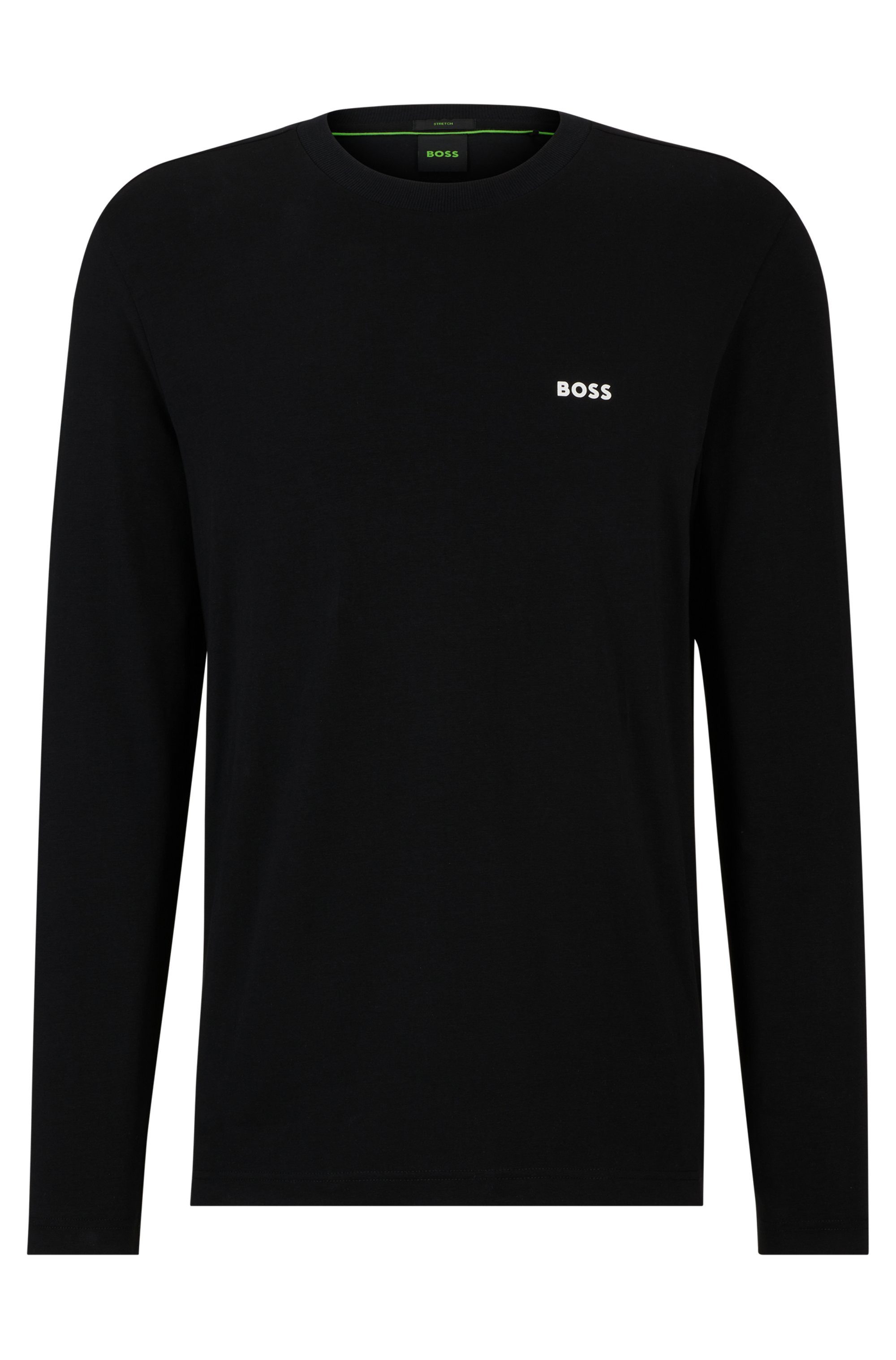 BOSS GREEN Shirt met lange mouwen Tee Long met een ronde hals