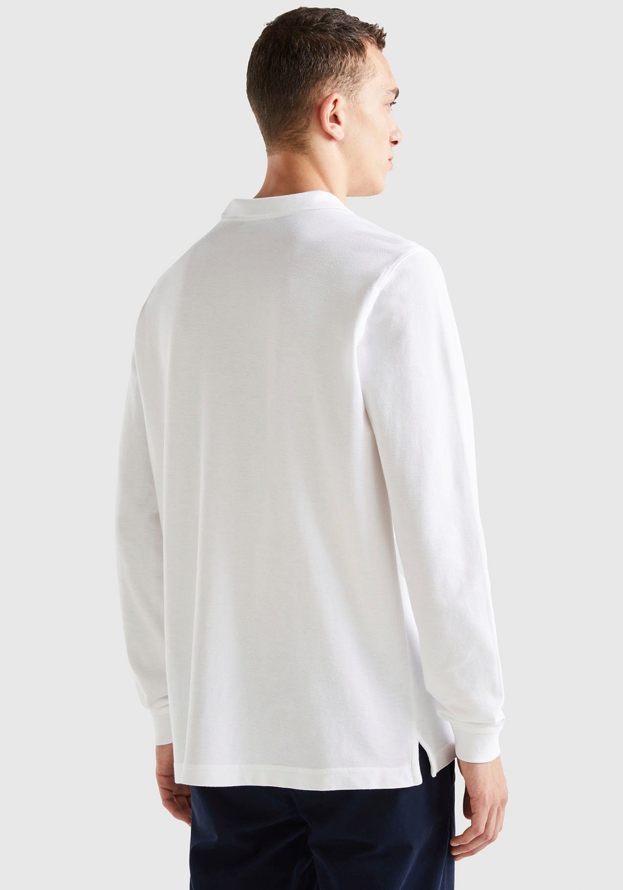 United Colors of Benetton Poloshirt met lange mouwen met splitjes opzij