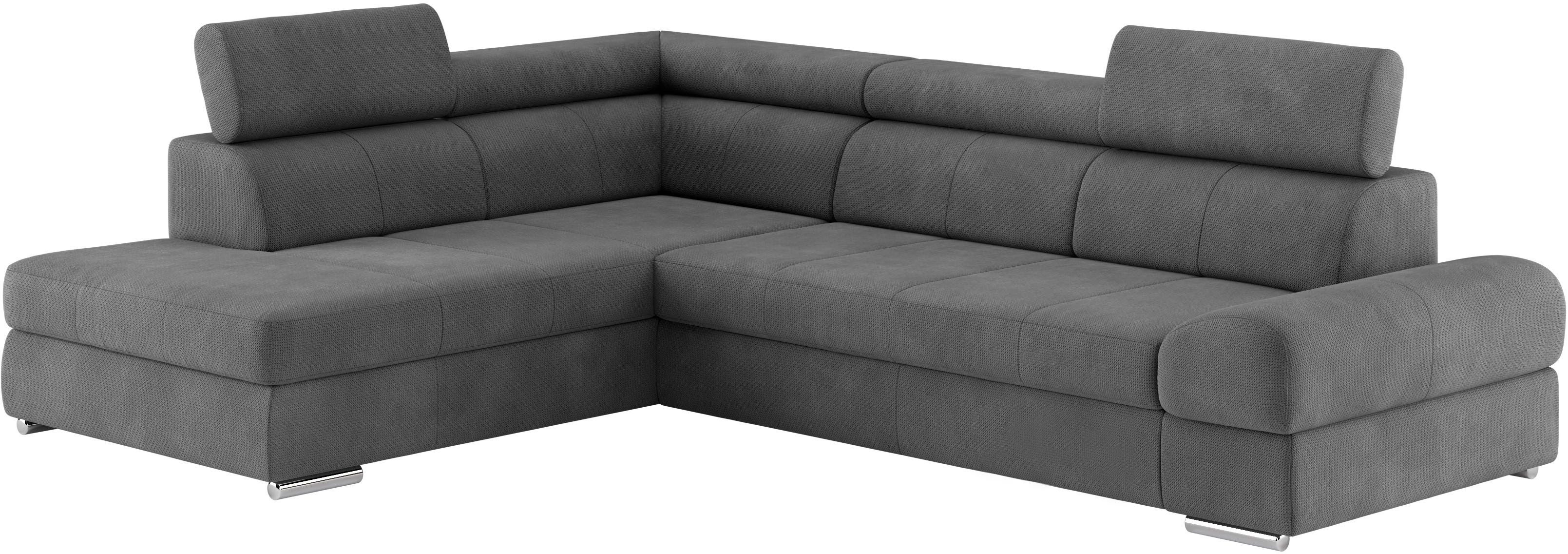 sit&more Hoekbank Broadway L-vorm met verstelbare hoofdsteunen, naar keuze met slaapfunctie