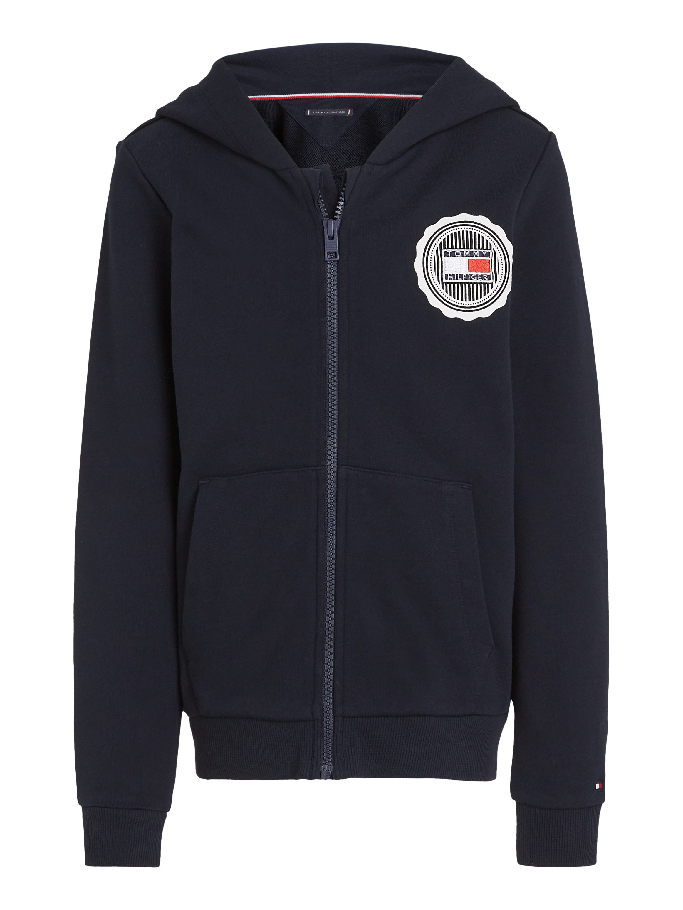 Tommy Hilfiger Sweatvest STAMP TOWELLING REG ZIPUP HOODIE Kinderen tot 16 jaar met logopatch