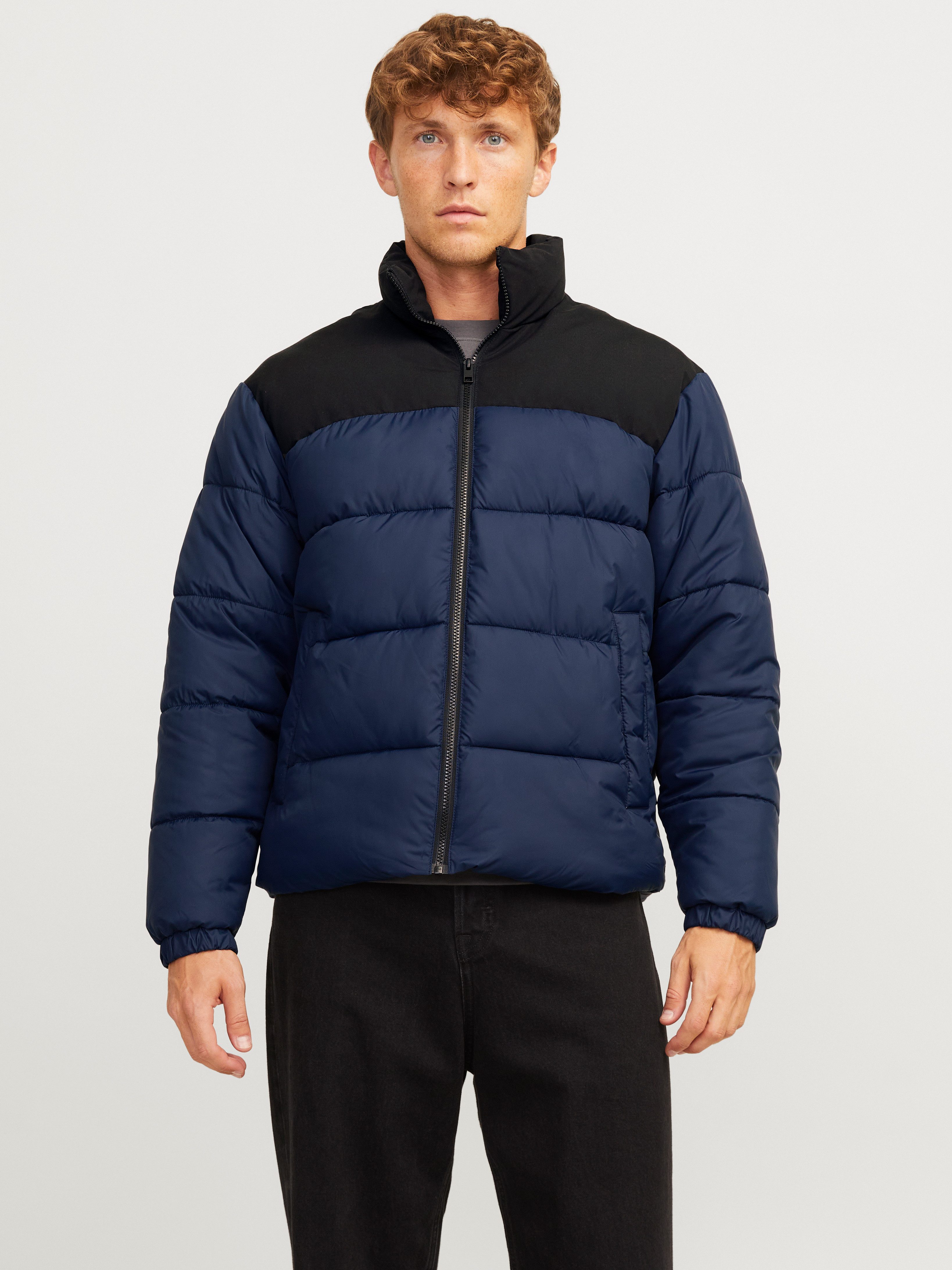 Jack & Jones Gewatteerde jas JJMOON STAND COLLAR PUFFER heren winterjassen maat XL blauw