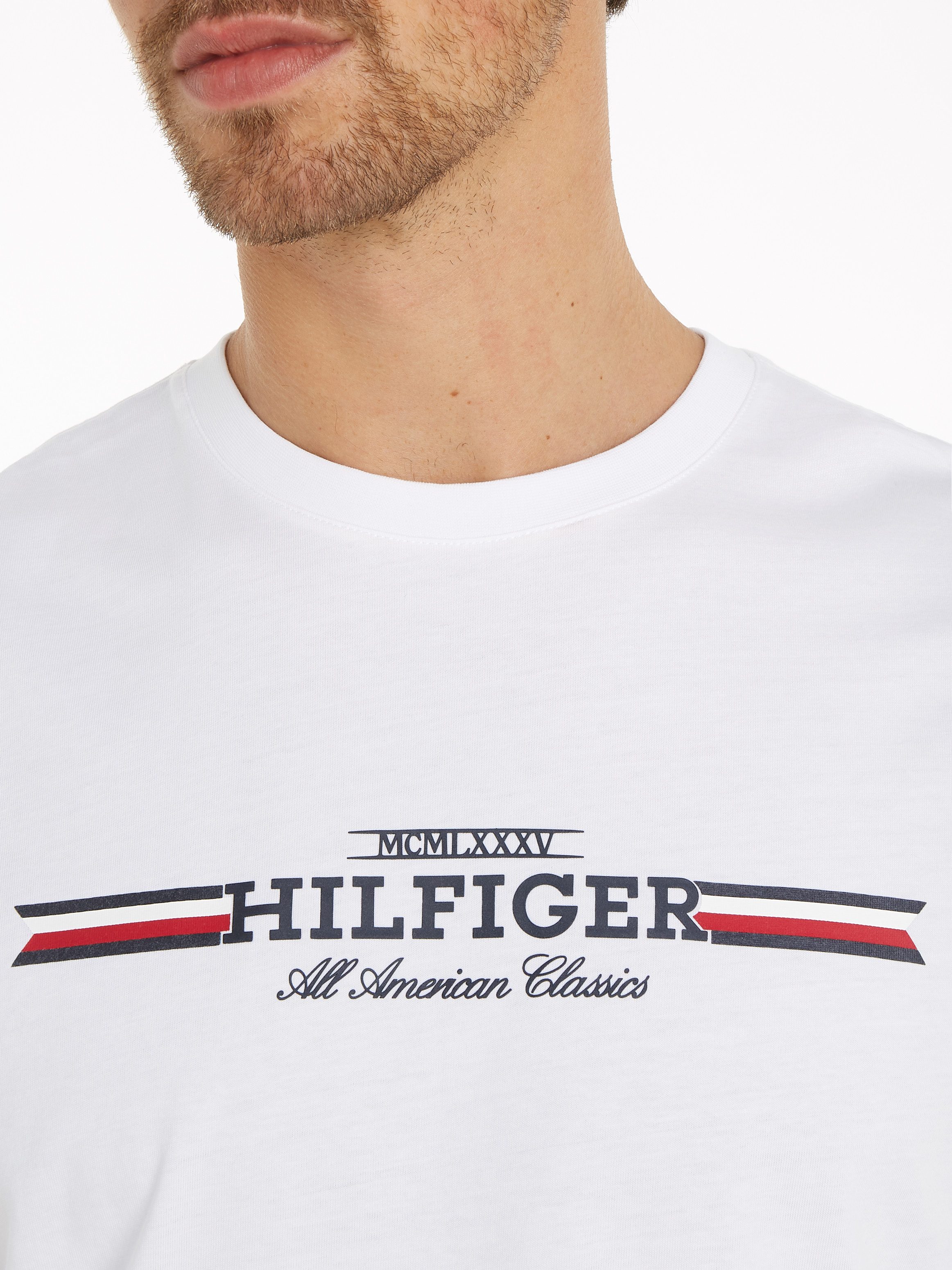 Tommy Hilfiger Shirt met ronde hals HILFIGER CHEST STRIPE TEE