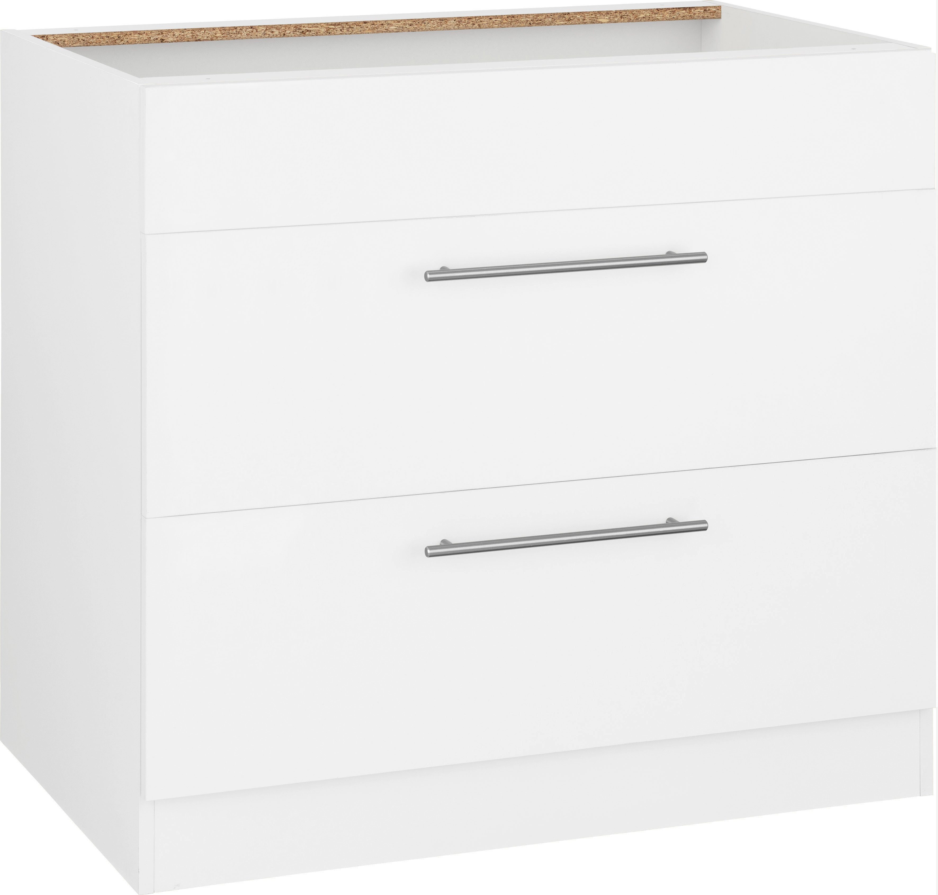 wiho Küchen Ombouwkast voor fornuis Unna 90 cm breed, zonder werkblad ombouwkasten wit