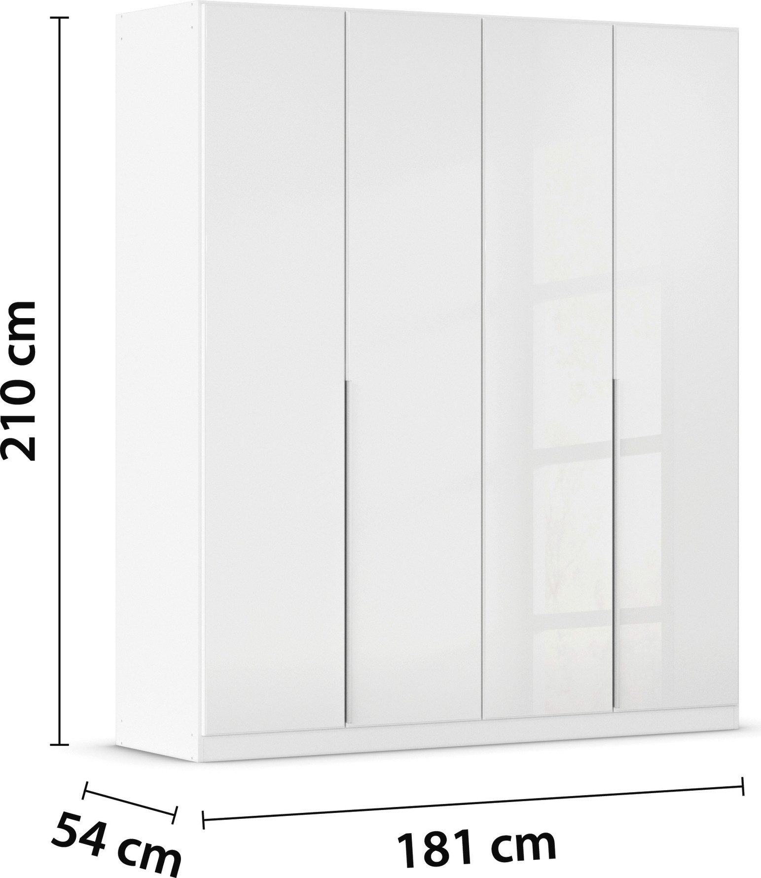 rauch Draaideurkast Kledingkasten kast garderobe AGORDO met glazen front doordachte binnenuitrusting, in 6 breedtes en 2 hoogtes made in germany