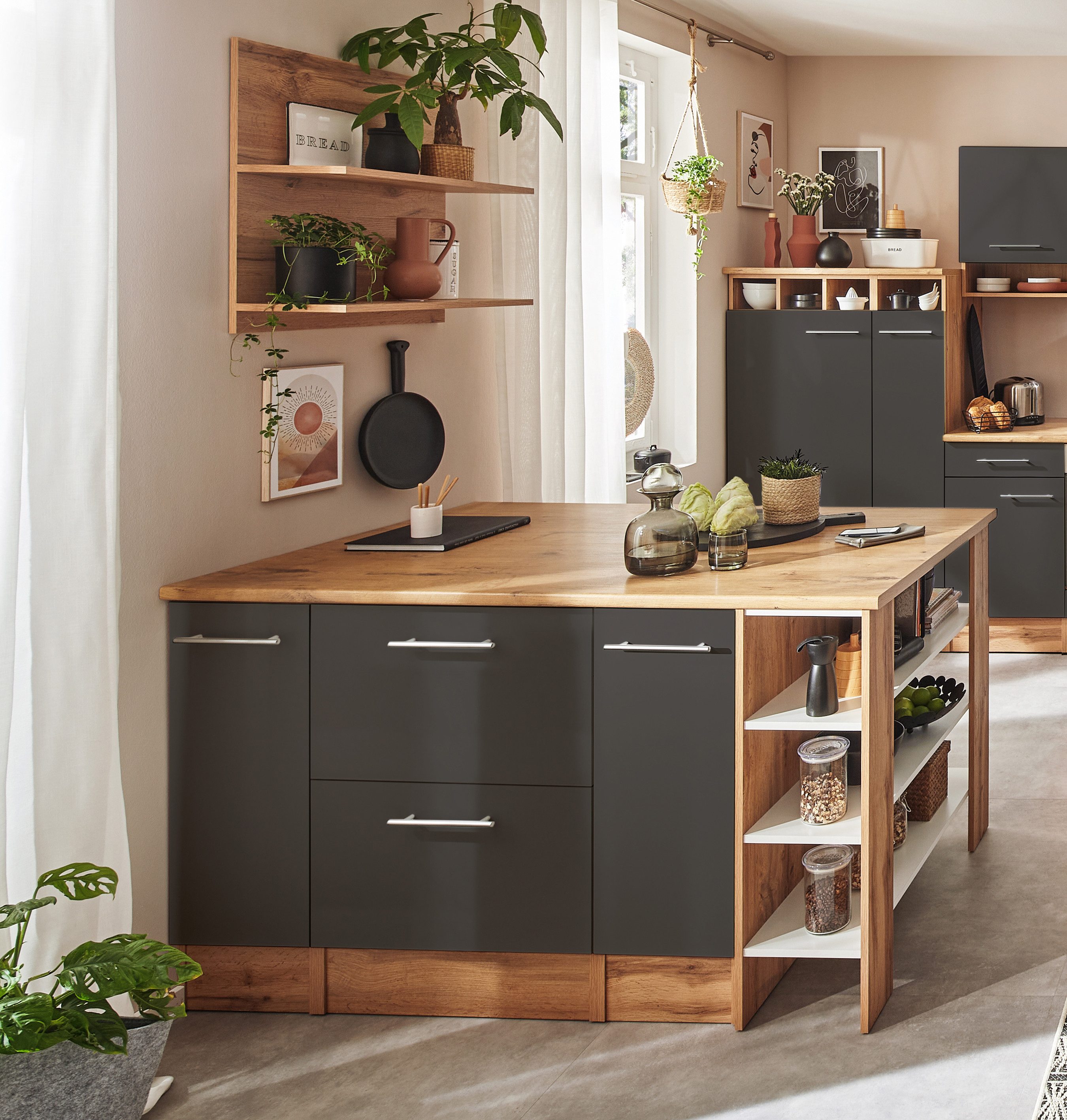 RESPEKTA Kookeiland HILDE Breedte 150 cm, incl. wandplank