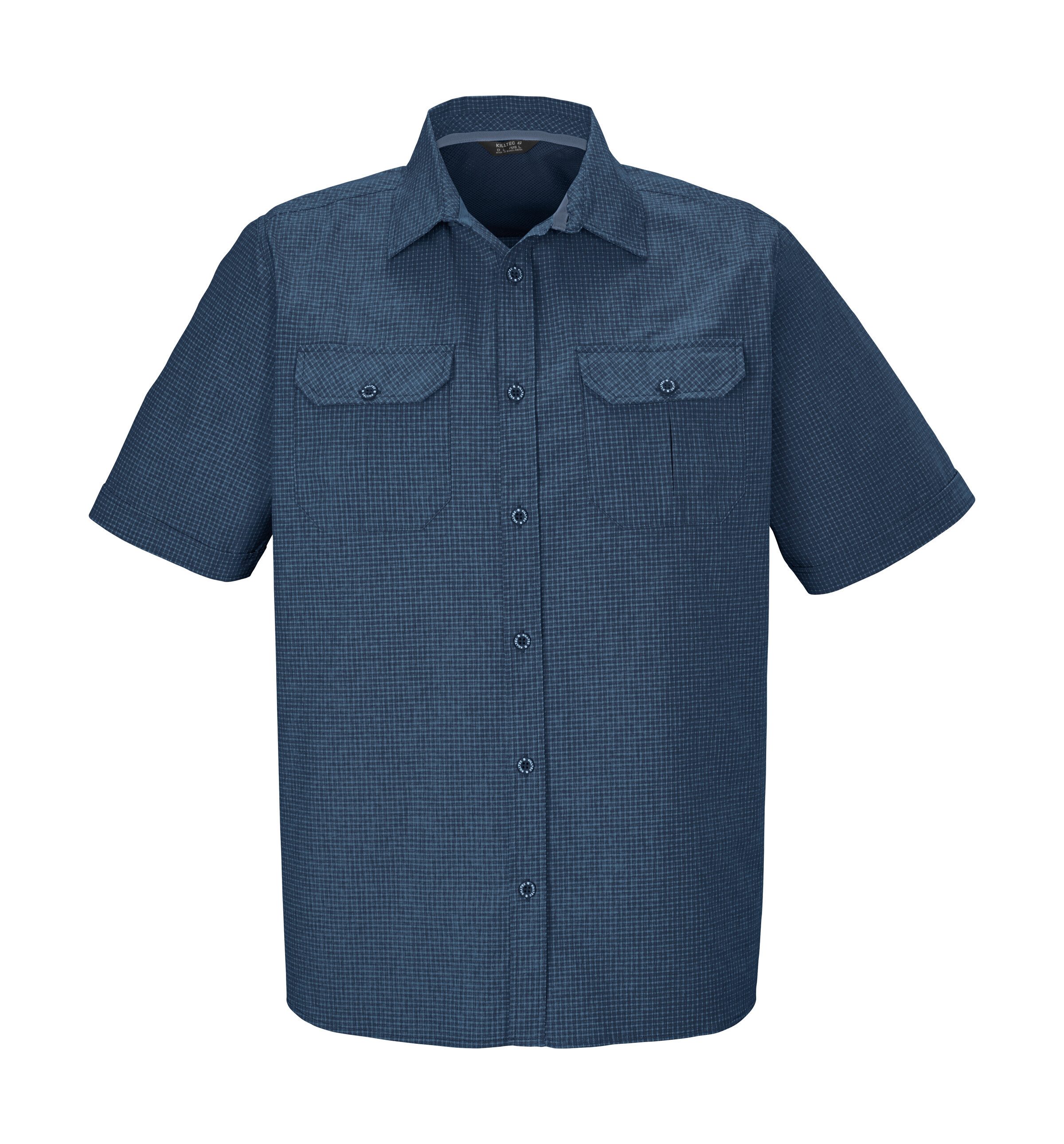 Killtec Functioneel shirt KOS 47 MN WVN SHRT Geruite killtec heren functiemuts, ademend, PFAS-vrij