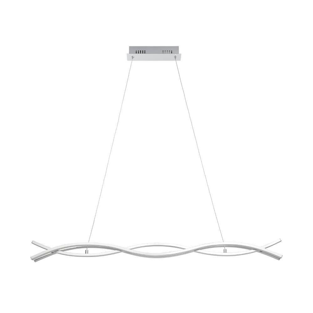 EGLO Hanglamp LASANA 2 hanglamp, chroom, wit, pendellamp, 3-vlamig, modern