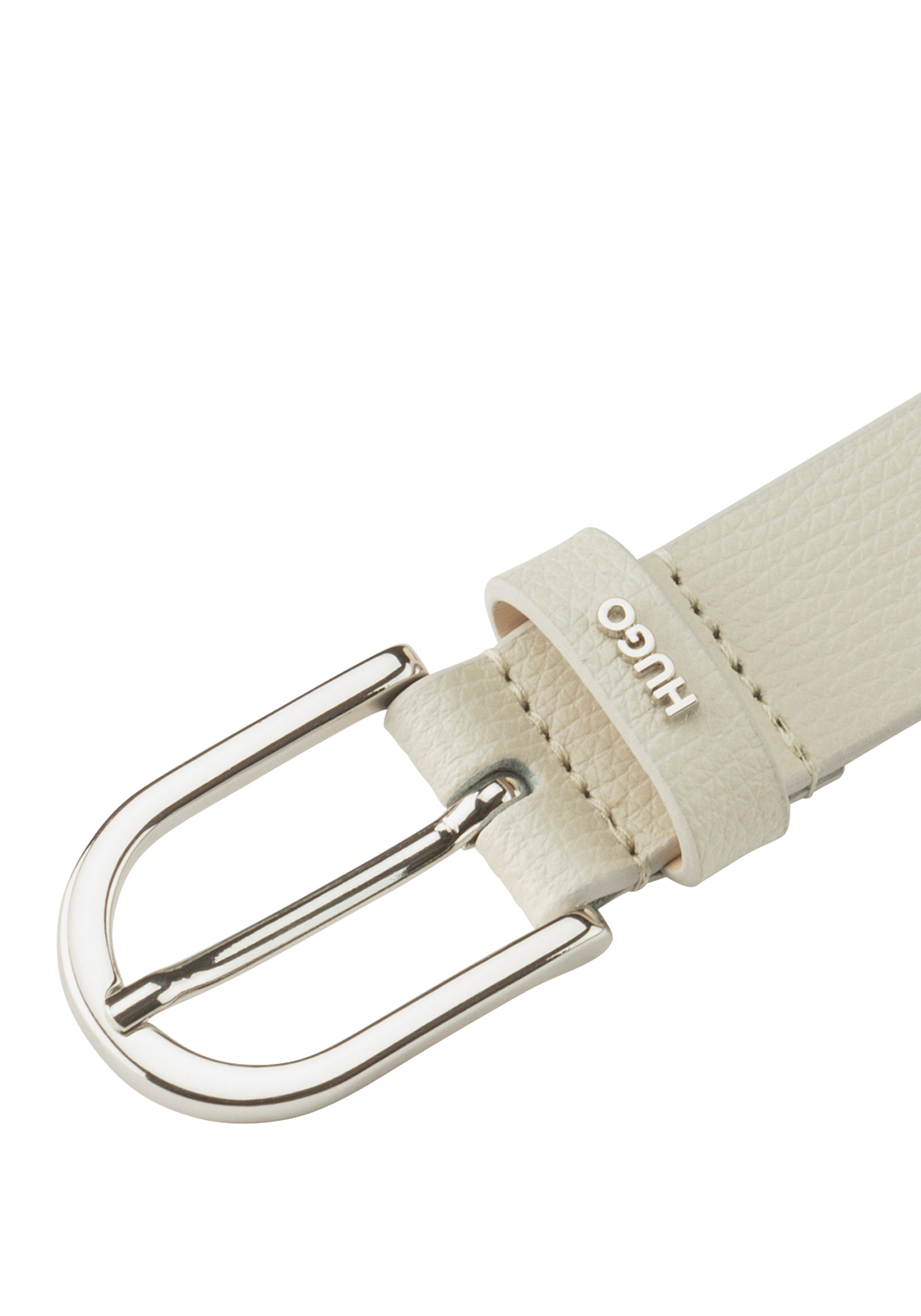 HUGO Leren riem met hugo metalen logo
