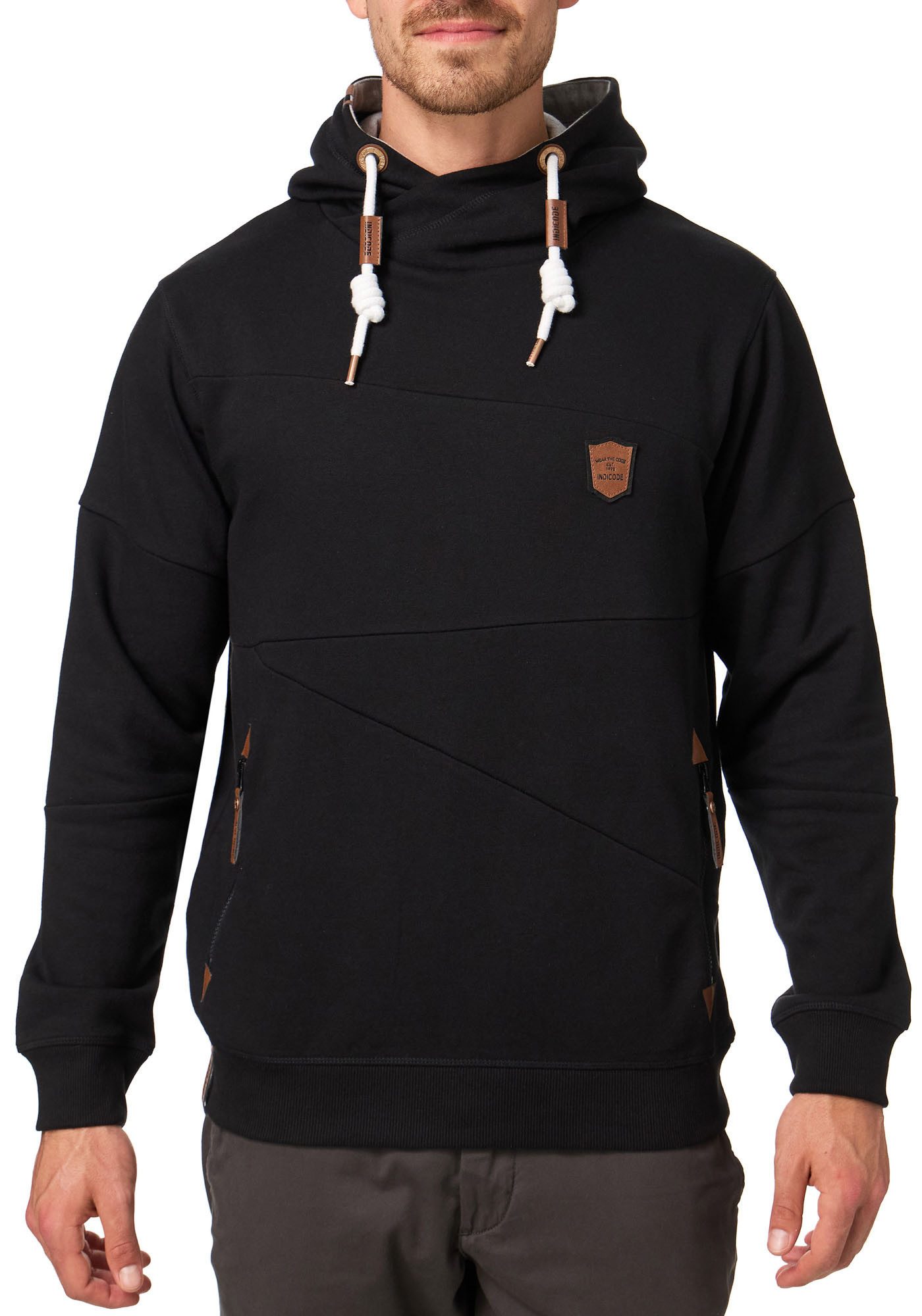 Indicode Hoodie INAix heren hoodies maat S zwart