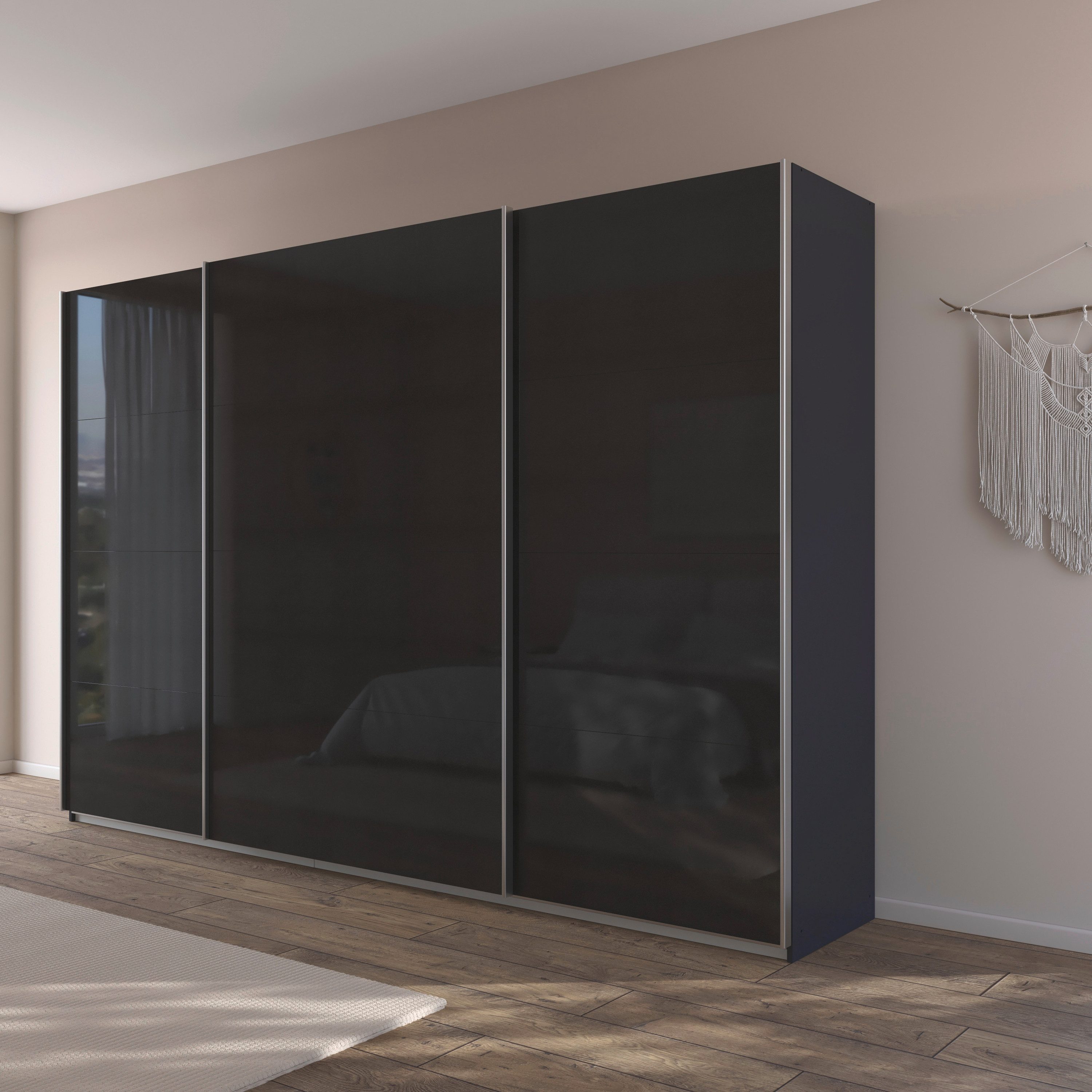 rauch Schuifdeurkast Kledingkast kast garderobe AGORDO met decor- of hoogglansfront doordachte binnenuitrusting, in 4 breedtes en 2 hoogtes made in germany