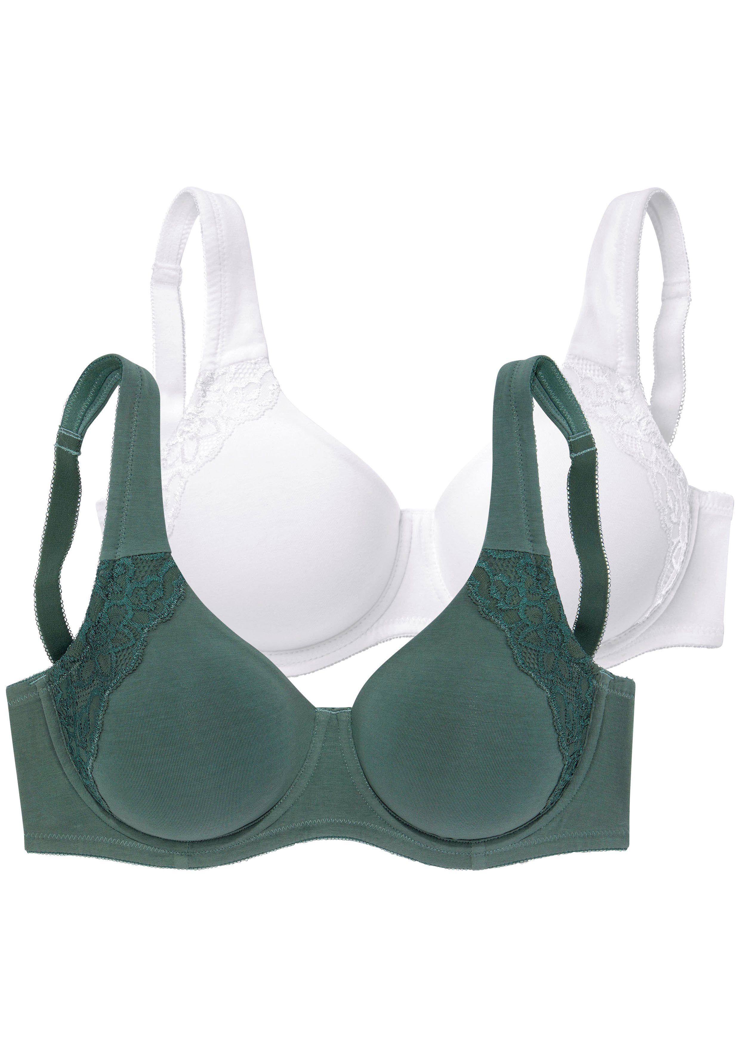 Petite fleur Minimizer-bh met beugel, met dubbellaagse cups en bredere bandjes (Set van 2)