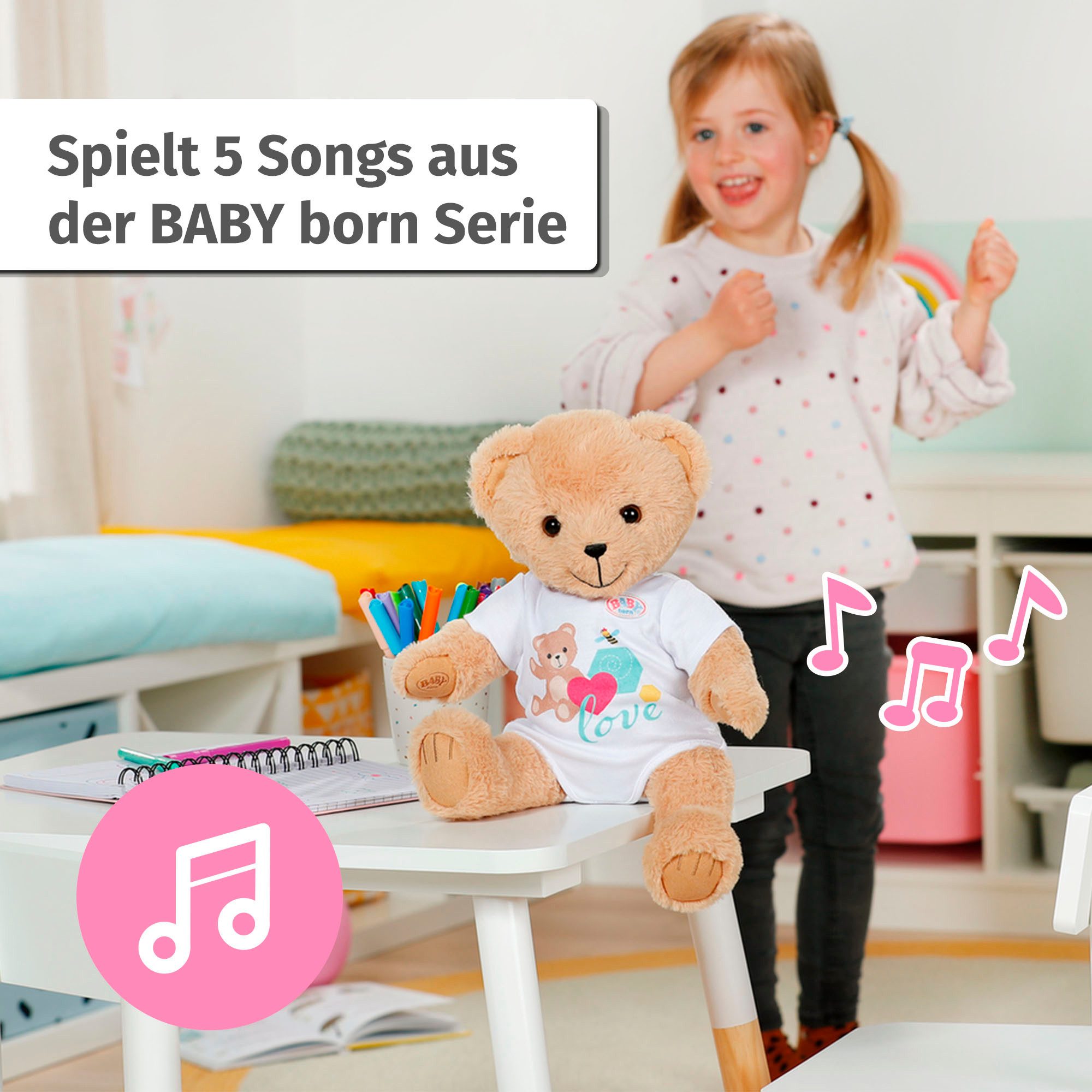 Baby Born Pluchen knuffel Zingende teddy, Duits