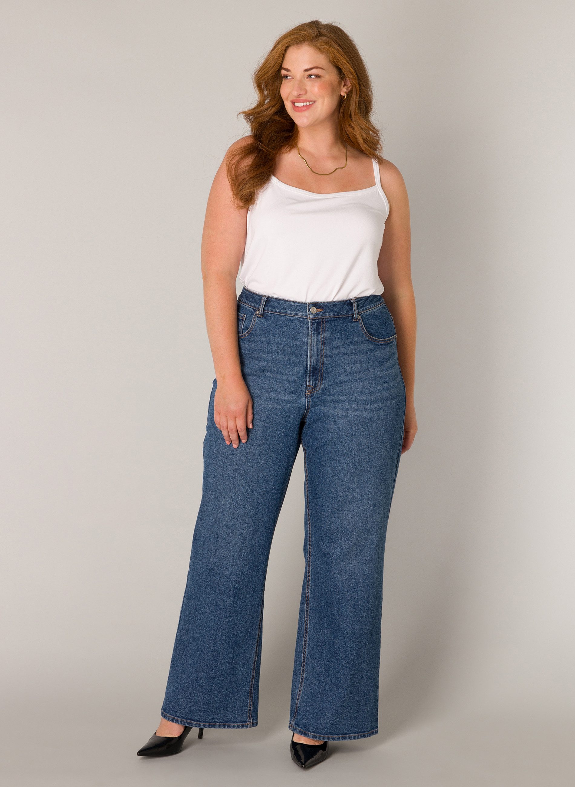 Base Level Curvy Wijde jeans in grote maten
