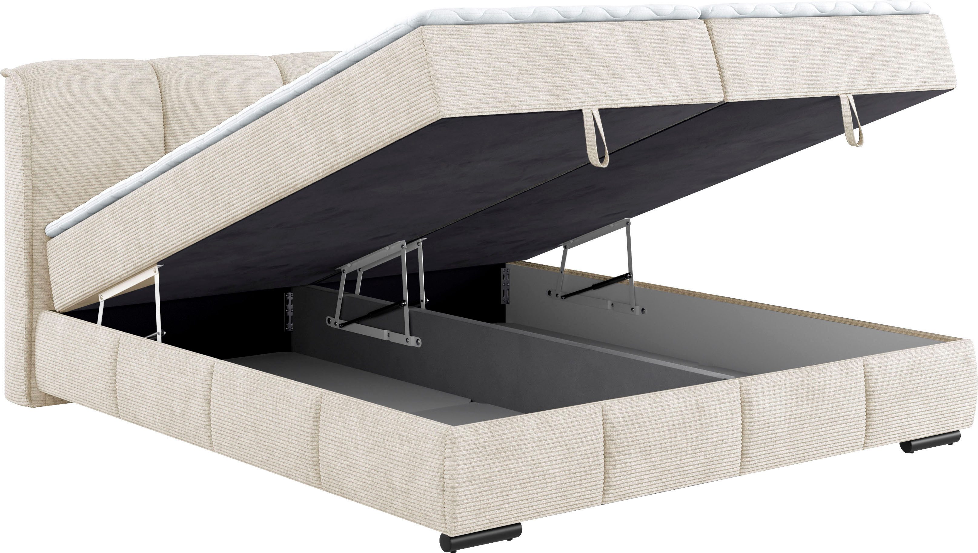 Mr. Couch Boxspring Bethany met bedkist, incl. matras Topmatras en sierkussen, in verschillende hardheden beschikbaar